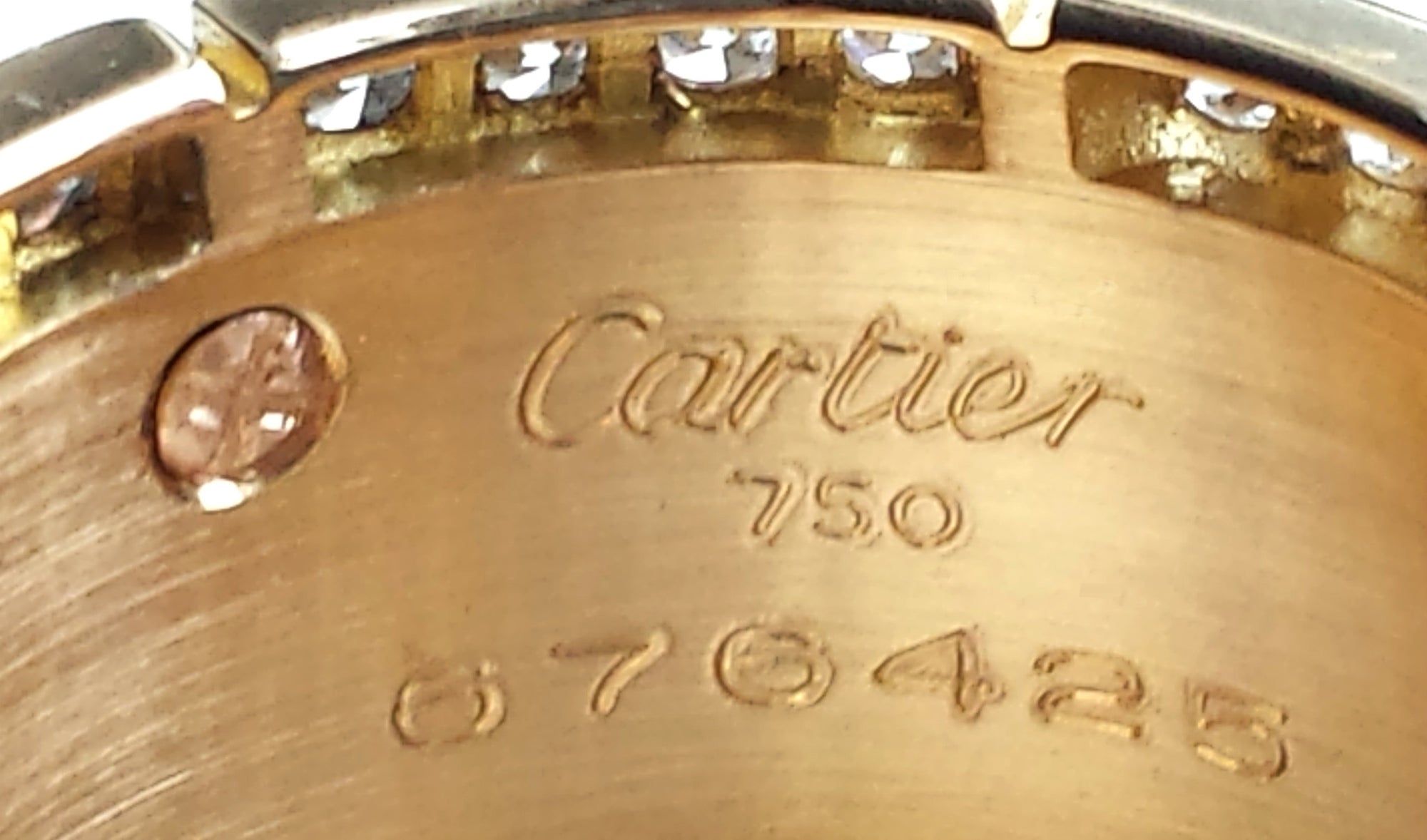Cartier Diamond & 18K Yellow Gold Walking Panthere Ring, Size 55