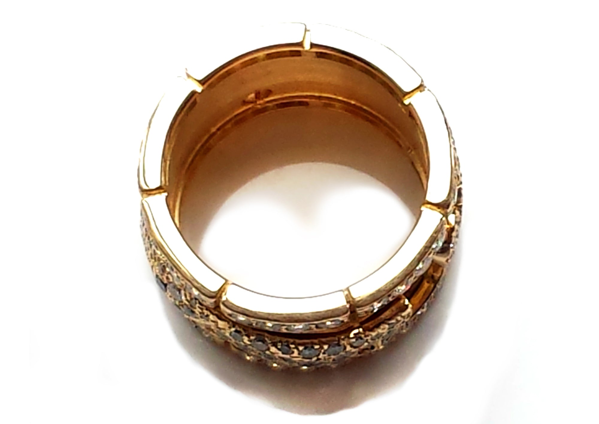 Cartier Diamond & 18K Yellow Gold Walking Panthere Ring, Size 55