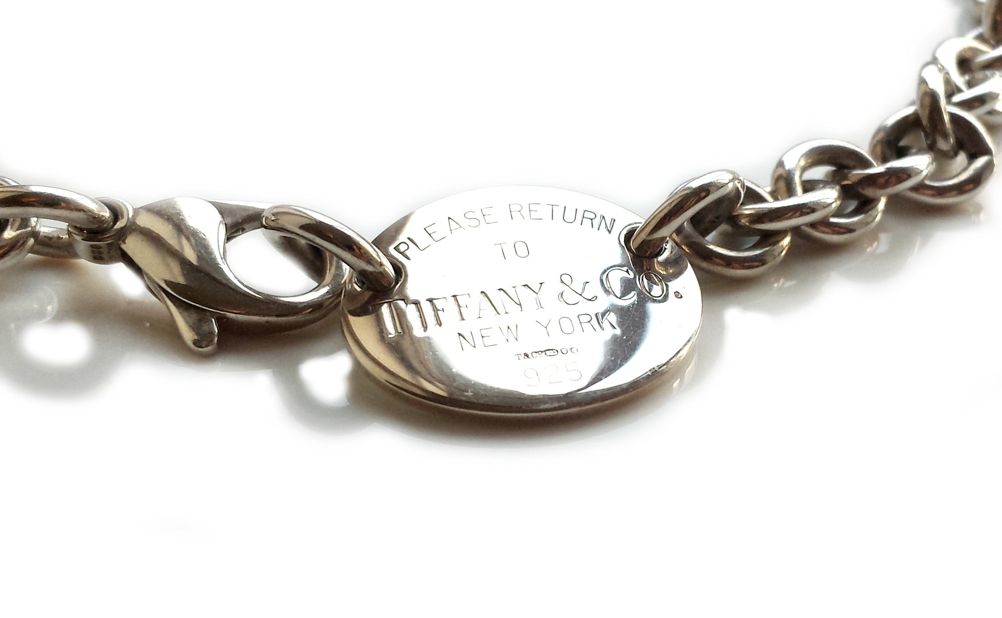 Tiffany & Co Sterling Silver Please Return To Choker/Necklace 15in