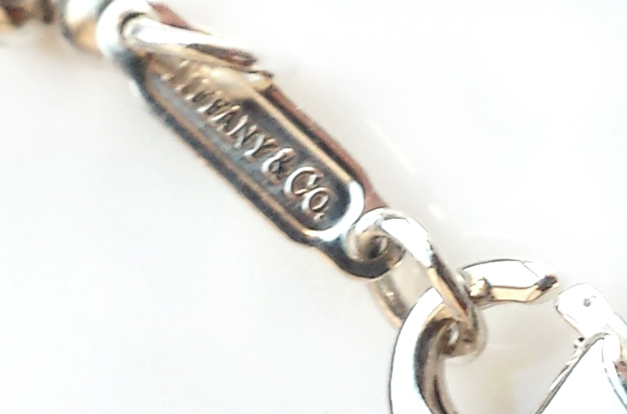 Tiffany & Co. Silver Atlas 'Dog Tag' Necklace on Bead Link Chain