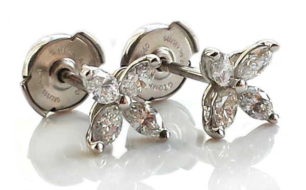 Tiffany Victoria™ earrings in platinum with diamonds, large. | Tiffany & Co.