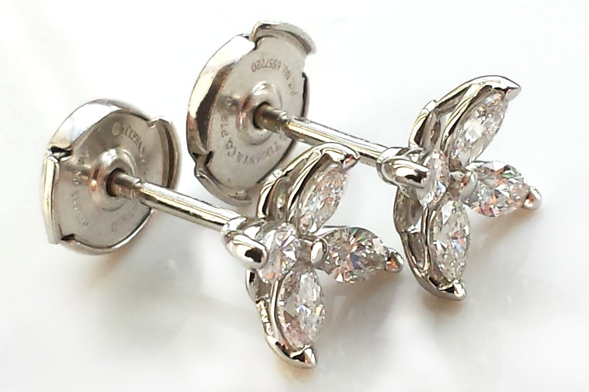 Tiffany & Co. Diamond & Platinum Victoria Earrings 0.64ct, Small, Original Box