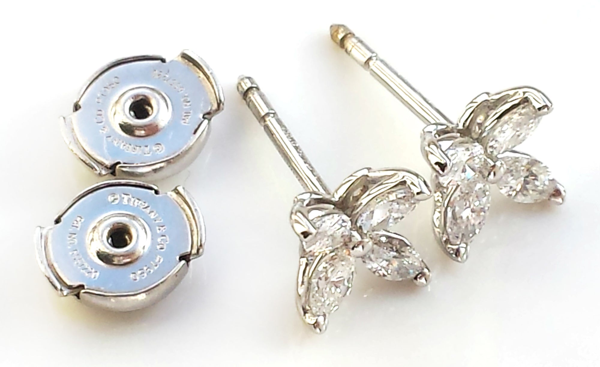 Tiffany & Co. Diamond & Platinum Victoria Earrings 0.64ct, Small, Original Box
