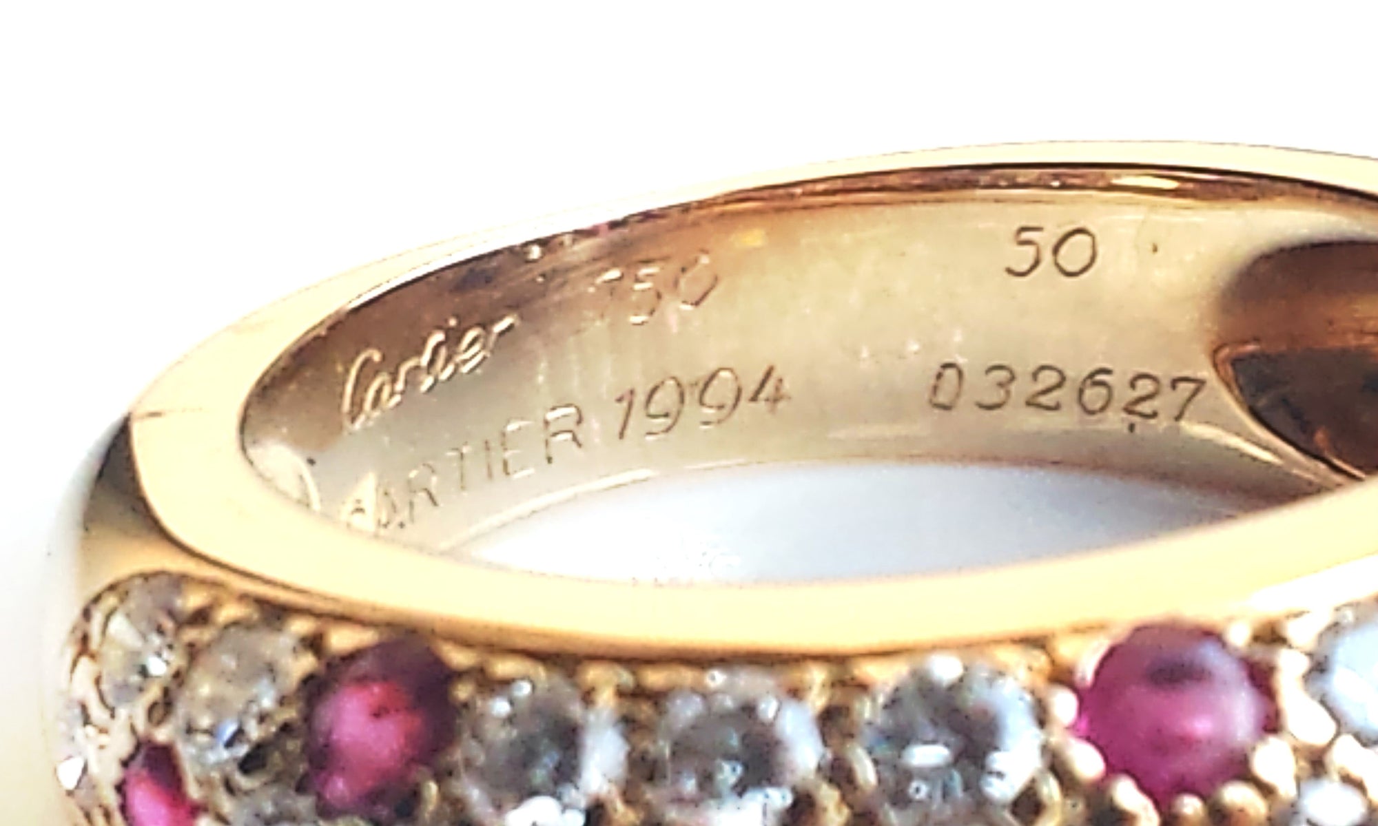 Vintage Cartier Mimi Ring, Pavé Set with Rubies & Diamonds
