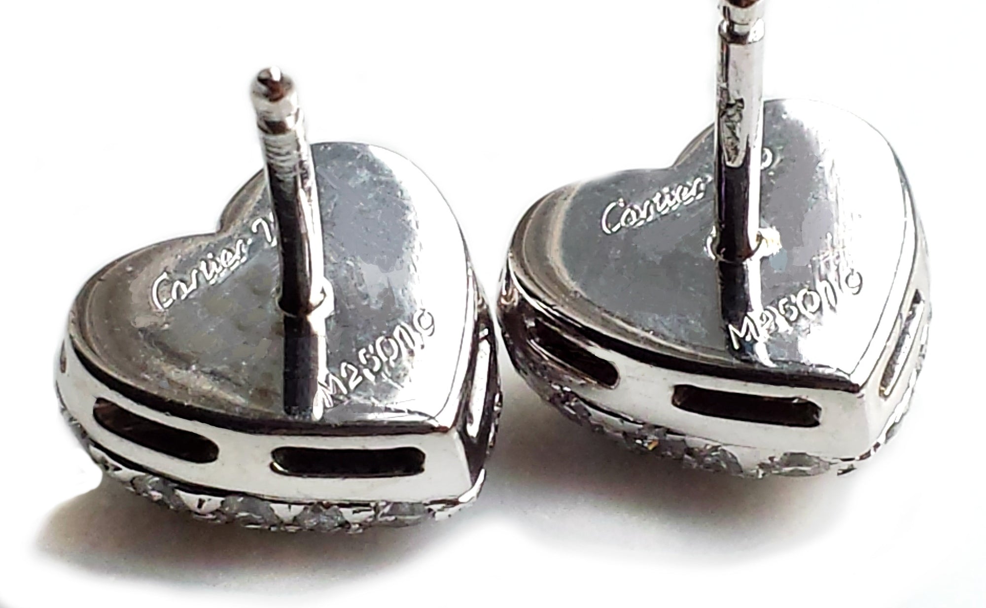 Cartier 1.0tcw Diamond Pavé Set Heart Earrings