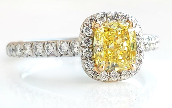 Tiffany & Co. Soleste Yellow Diamond Engagement Ring in 18k Gold & Platinum  1.98, myGemma, QA
