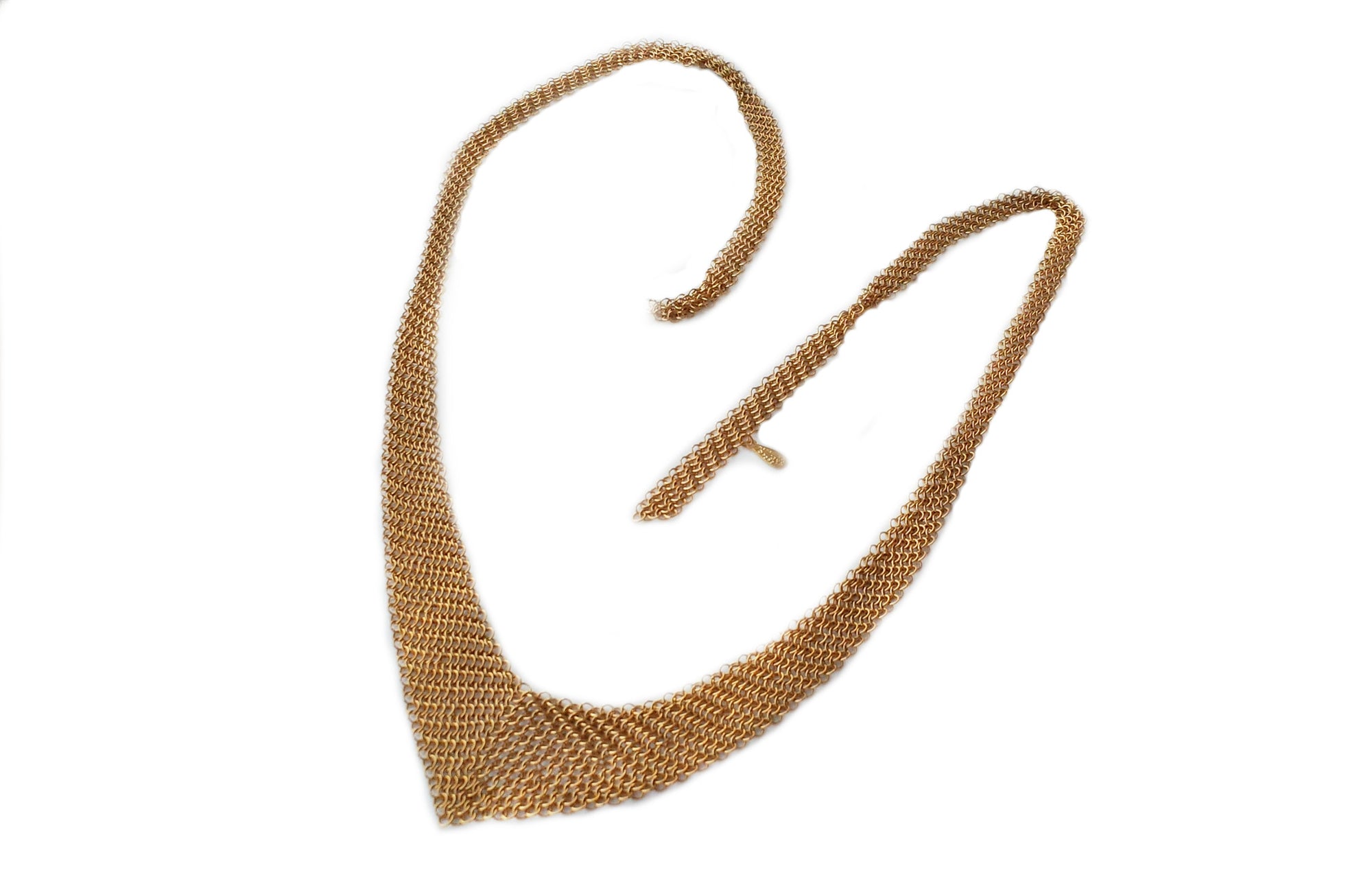 Elsa Peretti for Tiffany and Co. Mesh Scarf Necklace For Sale at 1stDibs | tiffany  mesh necklace, tiffany gold mesh necklace, gold mesh scarf