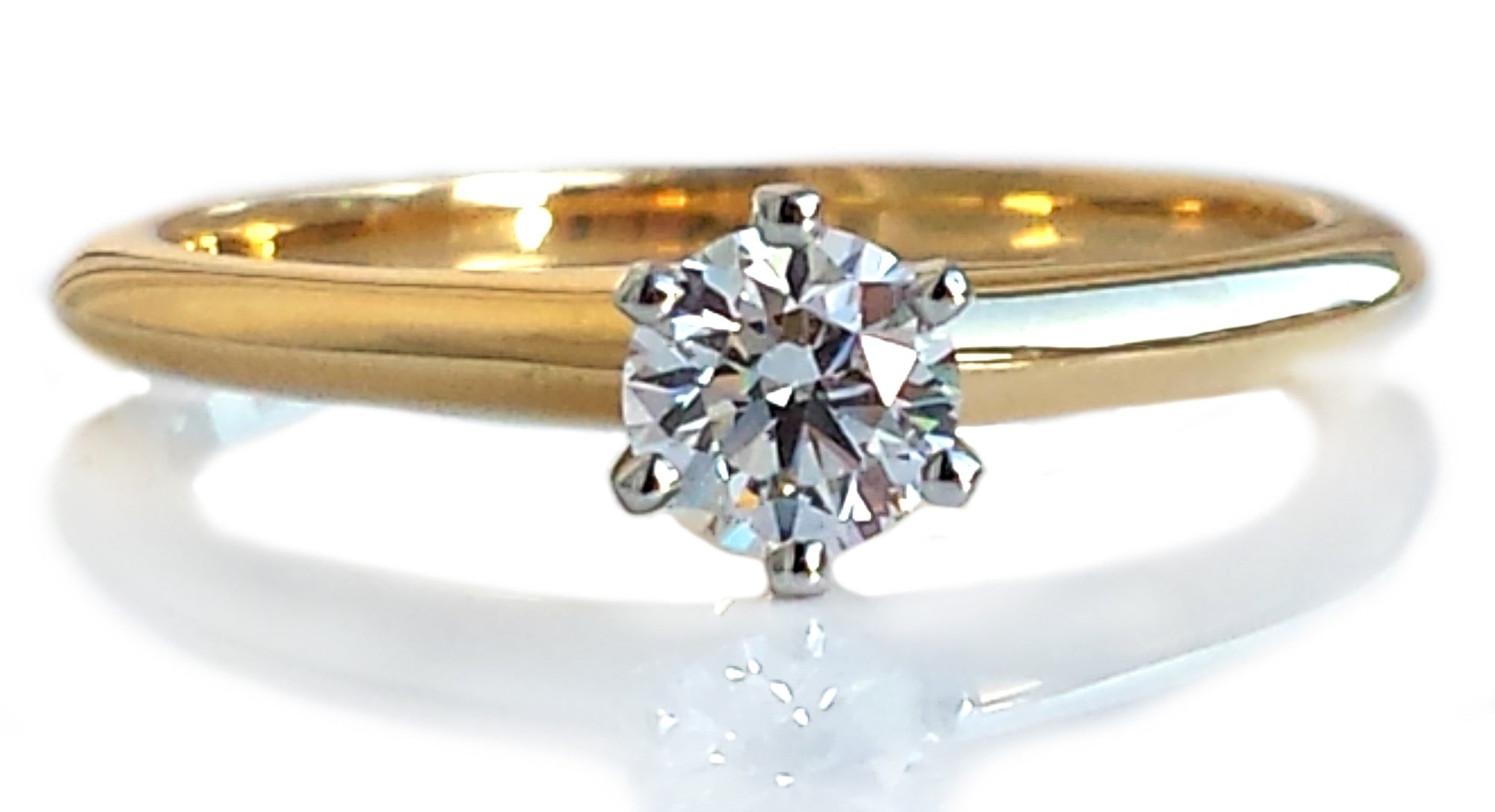 Tiffany & Co .40ct E/VS2 Diamond 18k Yellow Gold & Platinum Engagement Ring