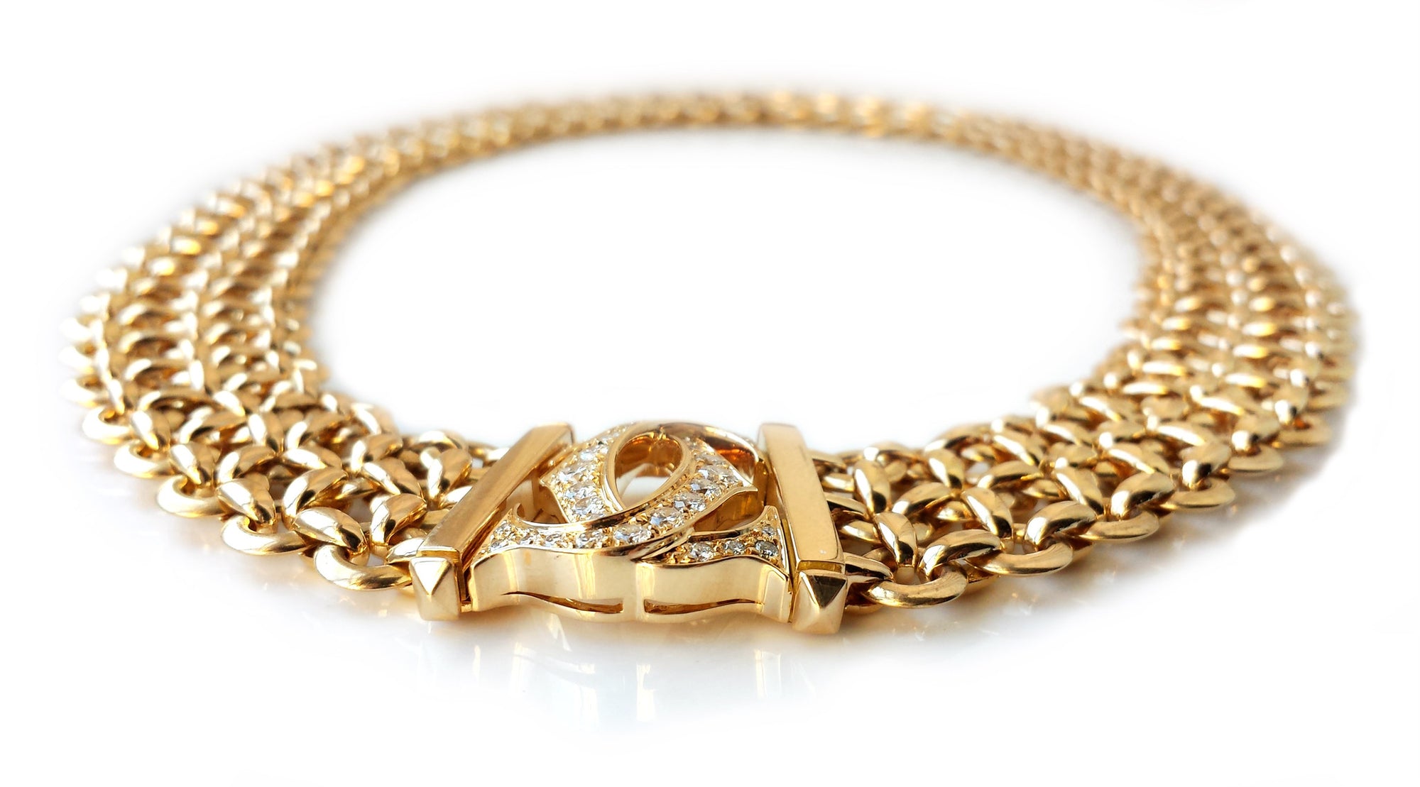 Cartier Penelope 3-row Choker / Necklace in 18k Gold with Diamonds