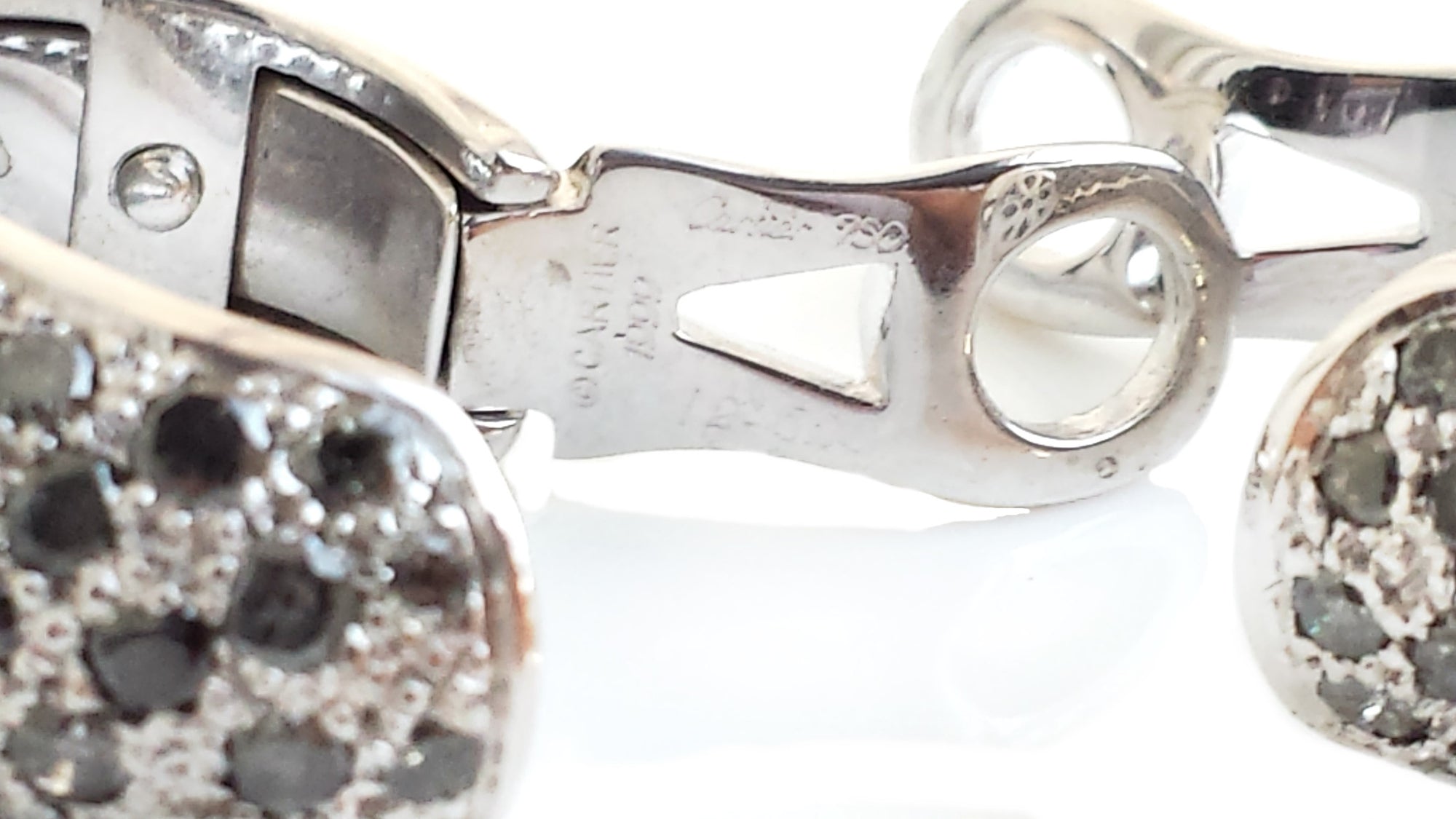 Cartier Sauvage Metissage 18k White Gold & Grey Diamond Bombe Earrings