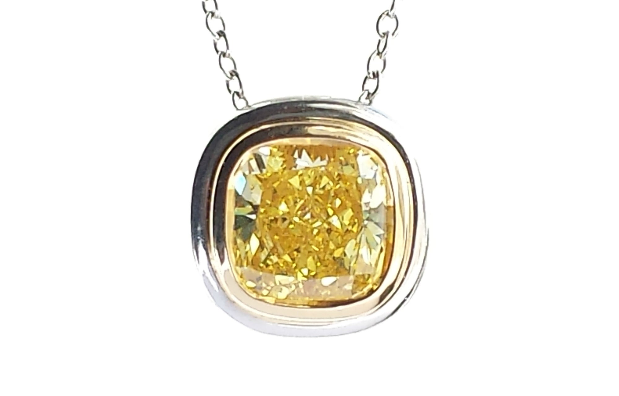Tiffany & Co. Bezet™ Set 1.52ct FV/VVS2 Fancy Vivid Yellow Diamond Pendant