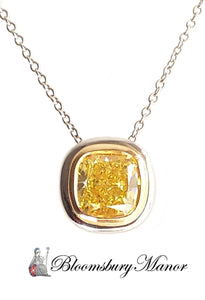 Pre-owned Second Hand Tiffany & Co Fancy Vivid Yellow Diamond Pendant Necklace