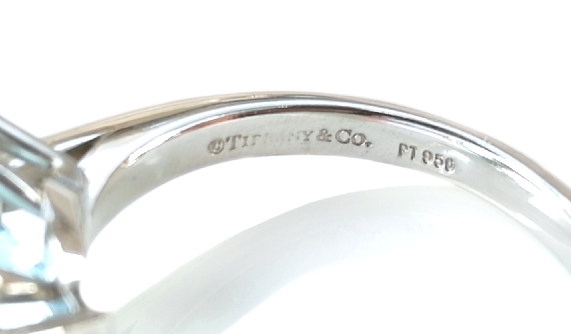 Tiffany & Co. 3-Stone 4.26ct Oval Aquamarine & Baguette Cut Diamond Ring