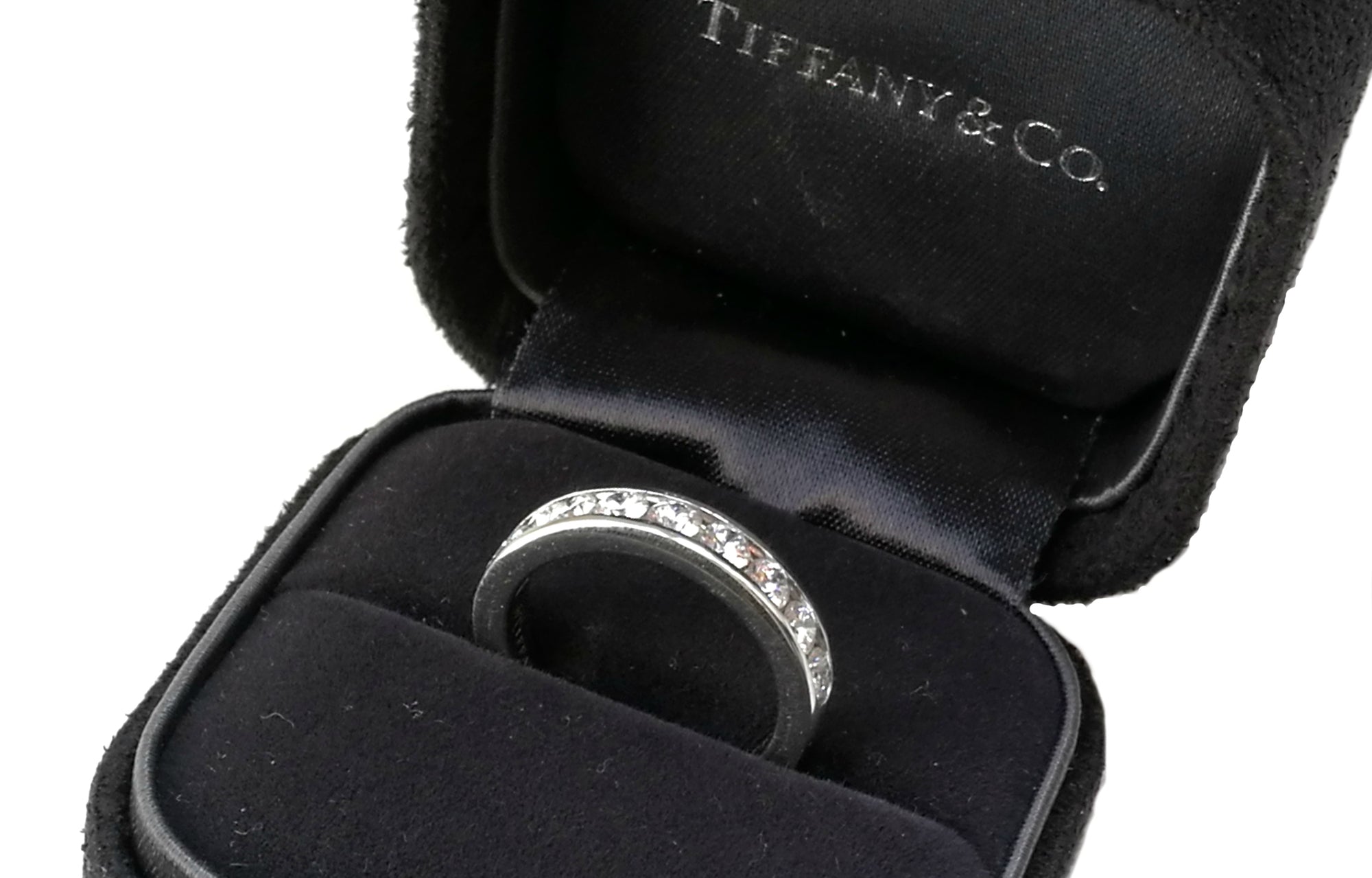Tiffany & Co. 3.9mm Channel Set Diamond & Platinum Wedding / Eternity Band