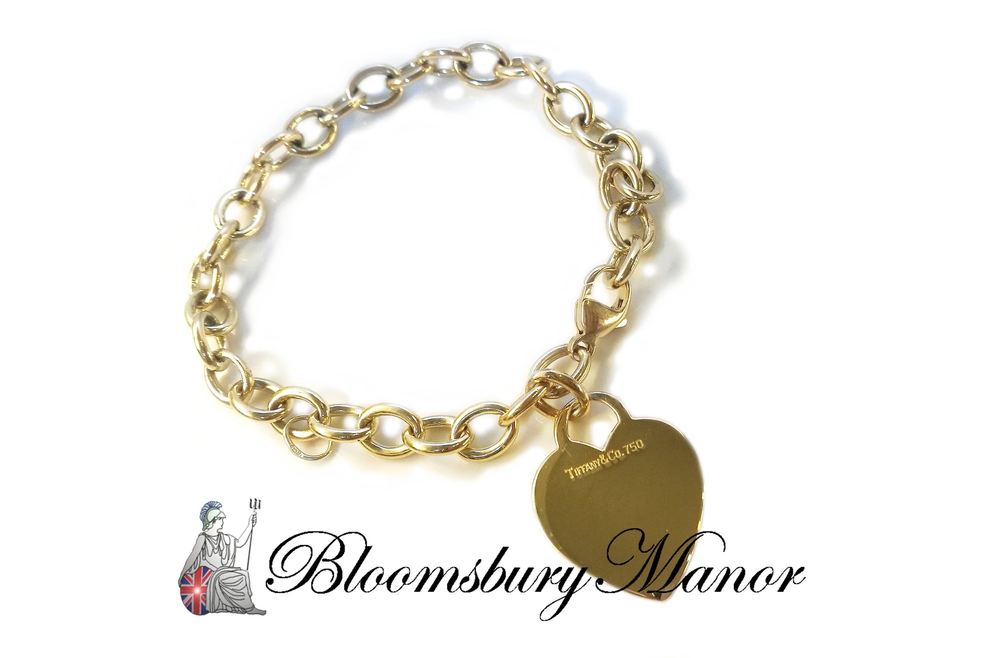Tiffany & Co. 18k Yellow Gold Heart Tag Link Bracelet, 8 inches