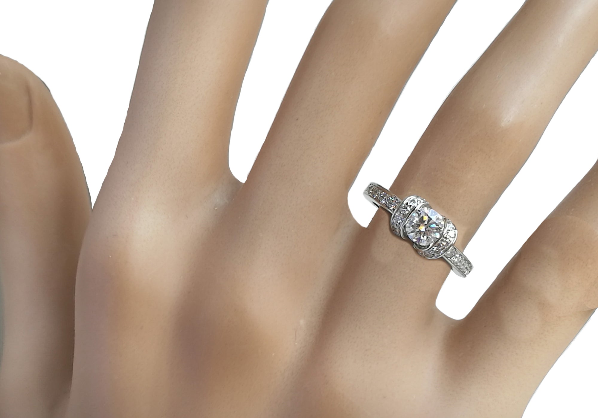 Tiffany & Co. 0.76tcw G/VVS1 Ribbon 'Triple X' Round Brilliant Cut Diamond Engagement Ring