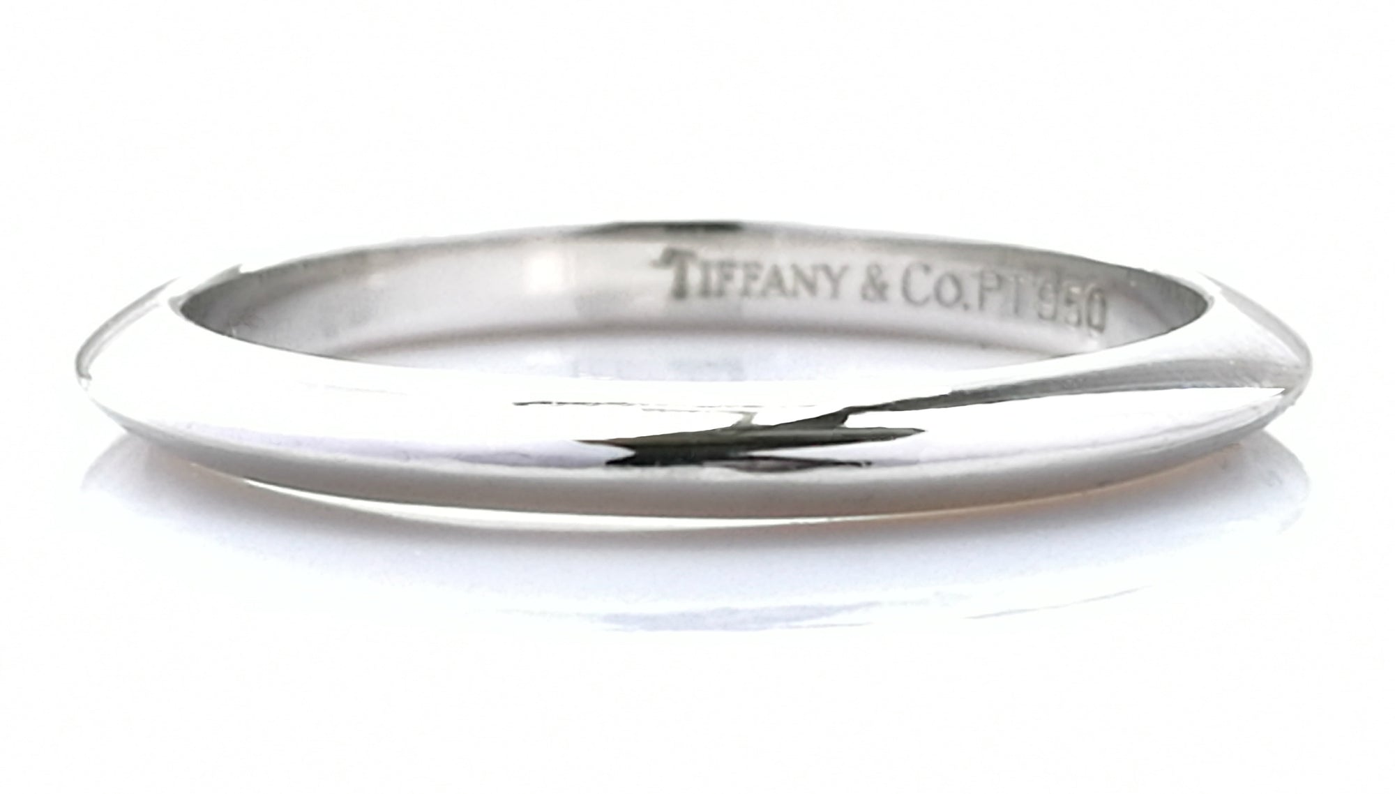 Tiffany & Co. Knife Edge Platinum Wedding Band Sz H