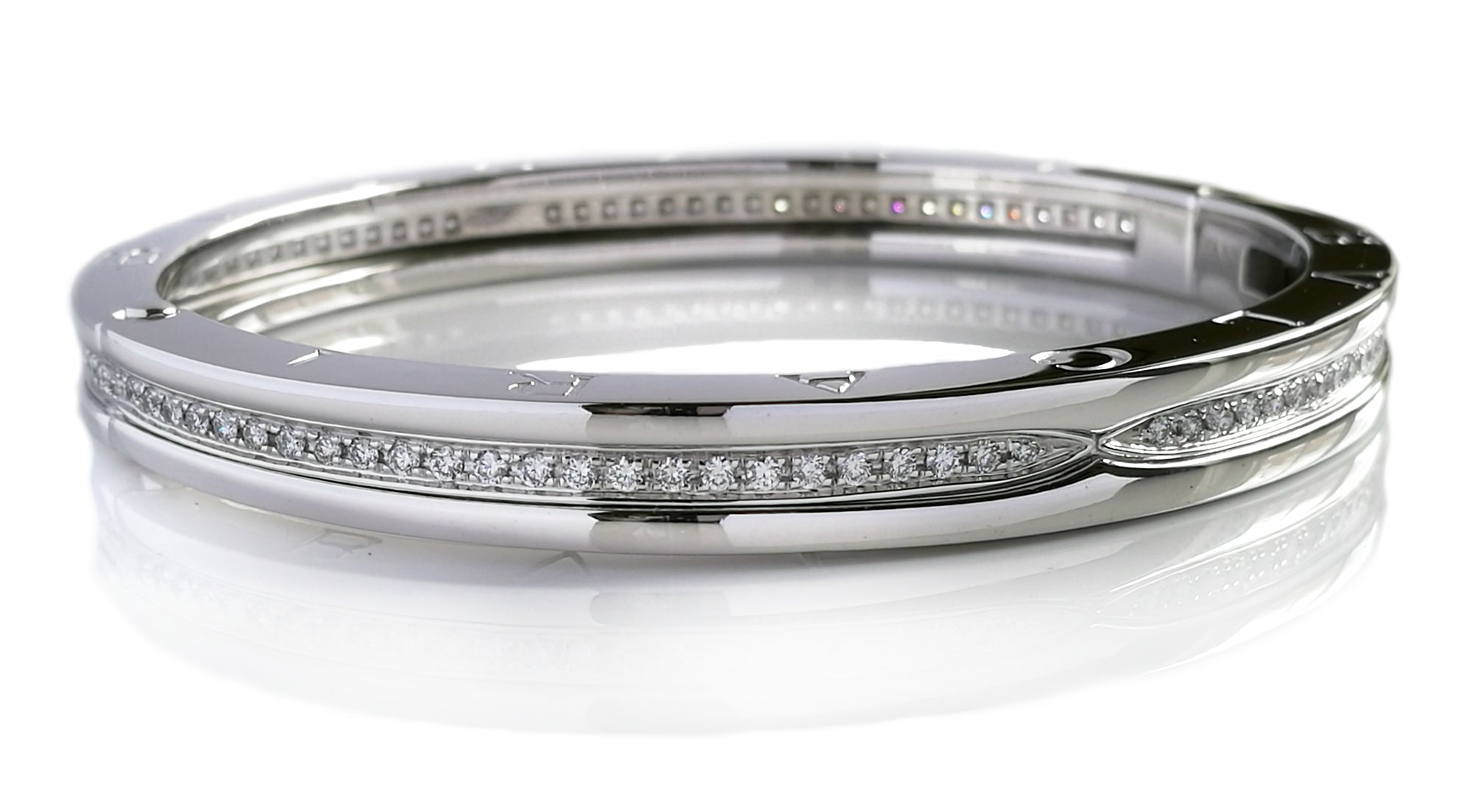 Bulgari B.Zero1 Pave Diamond Bangle Bracelet SZ L 7.67in RRP £12,300