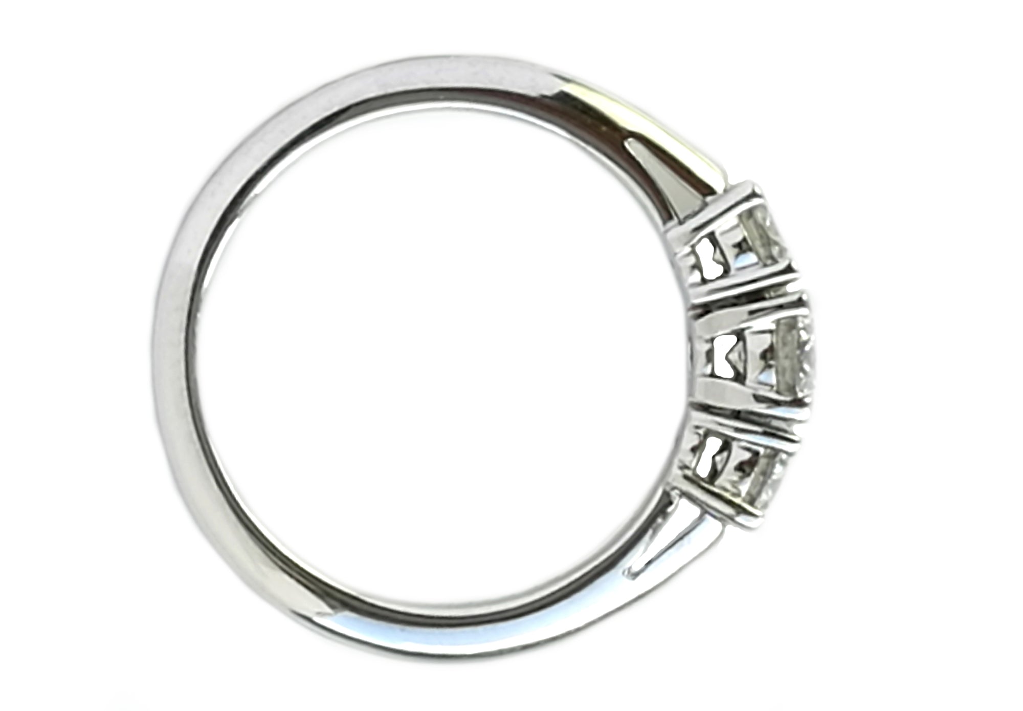 Tiffany & Co .80ct E/VVS1 Round Brilliant 3 Stone Diamond Engagement Ring