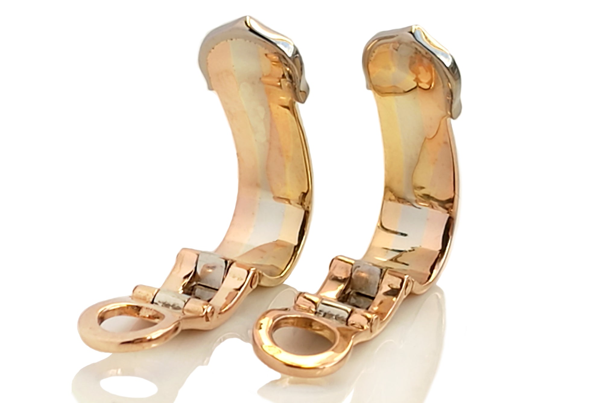 Cartier Double C de Cartier Clip on Earrings in 18K Trinity Gold & Diamond Set