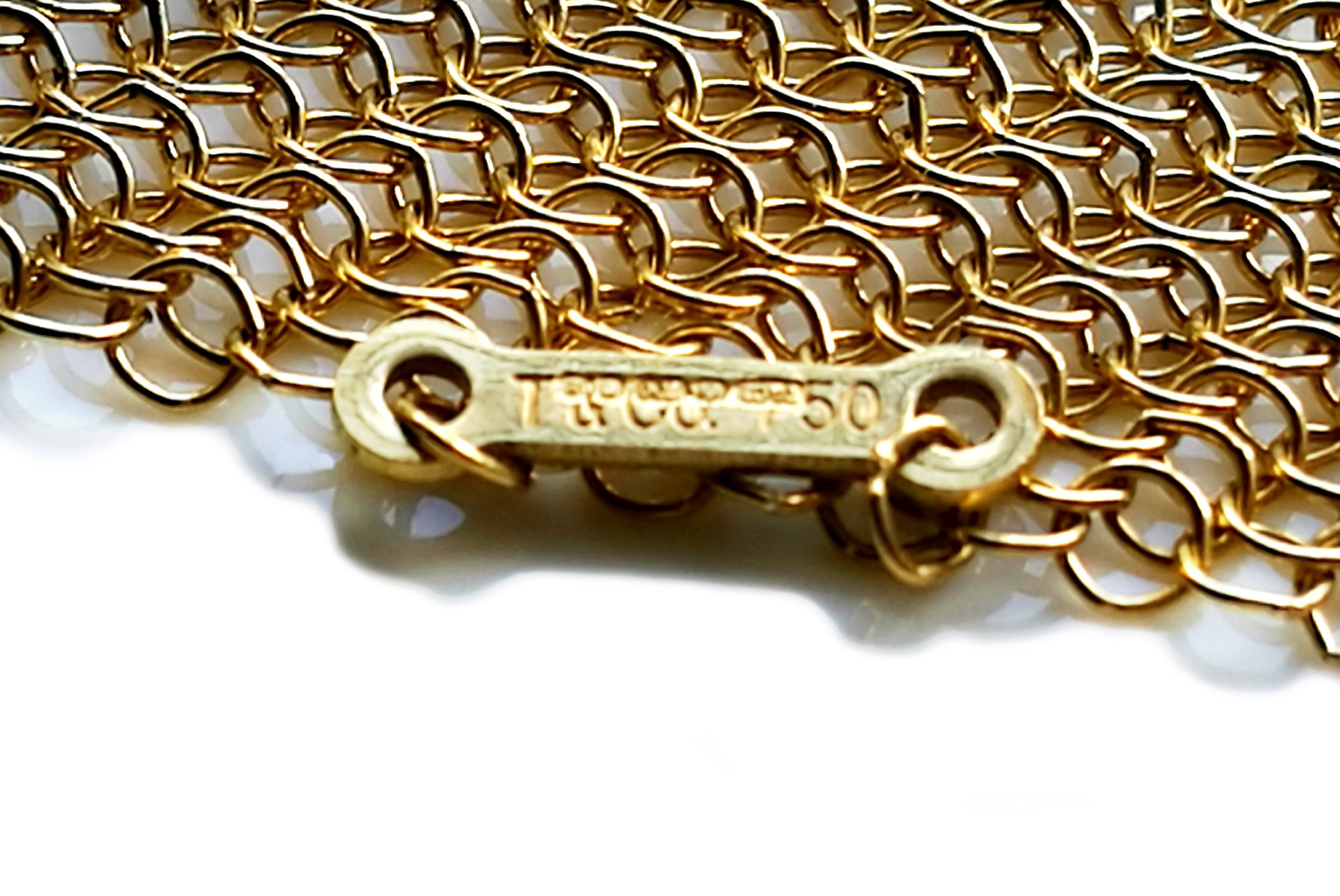Tiffany & Co. Elsa Peretti 18k Yellow Gold Mesh Scarf Necklace, 38 inch