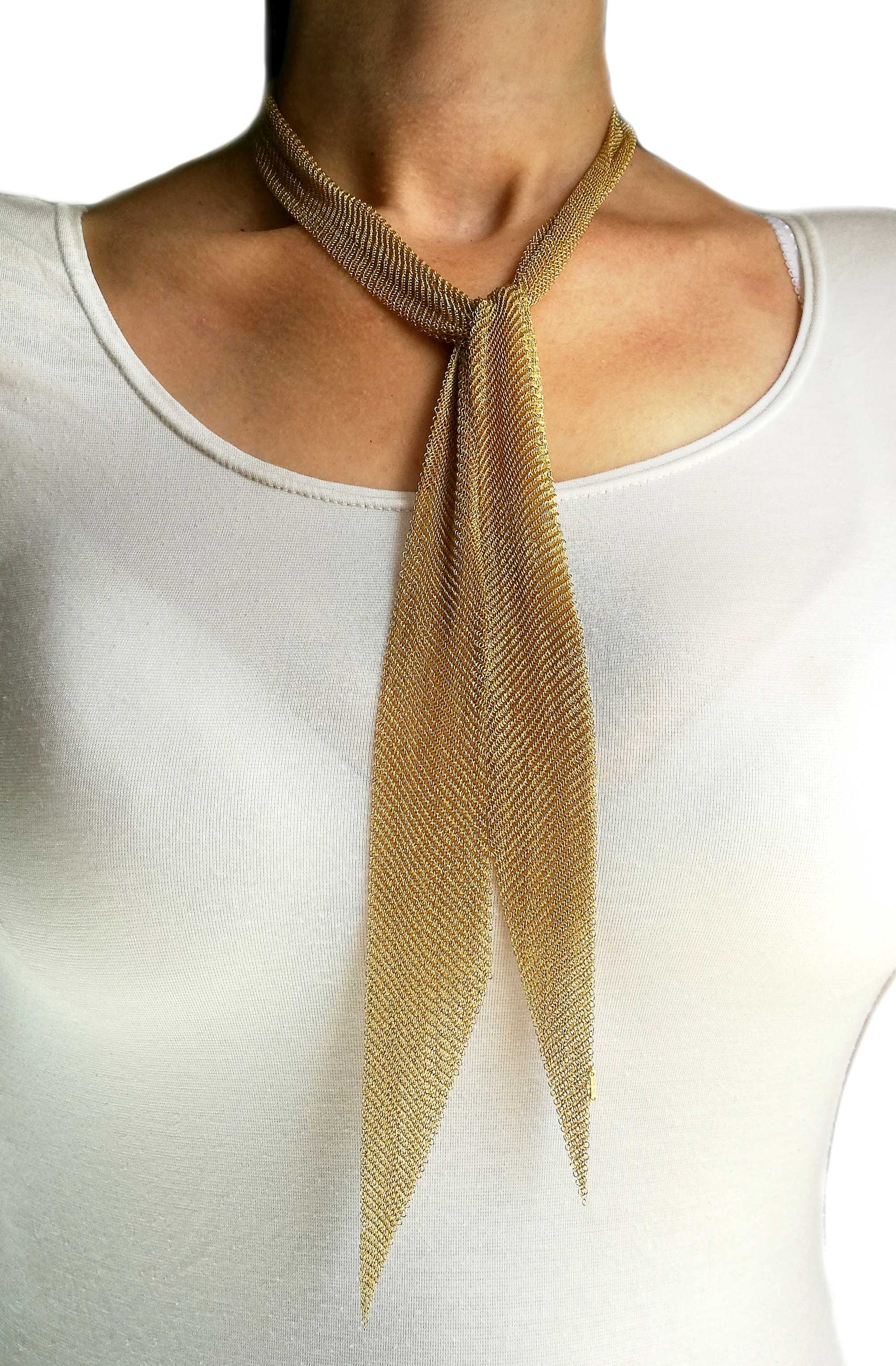 Elsa Peretti™ Mesh scarf necklace in sterling silver, small. | Tiffany & Co.