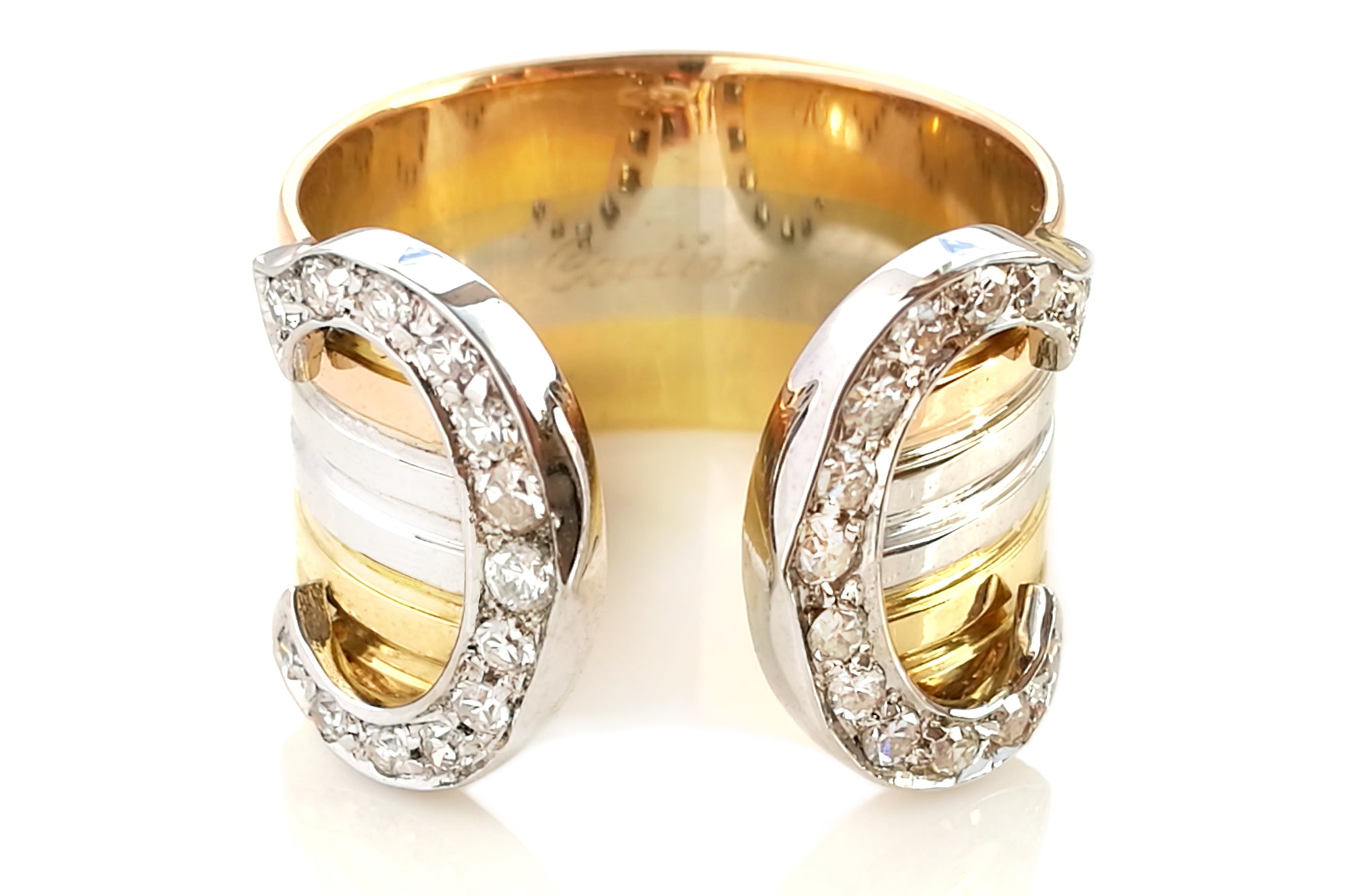 Cartier Diamond C de Trinity Tri Colour Ring 18k Gold