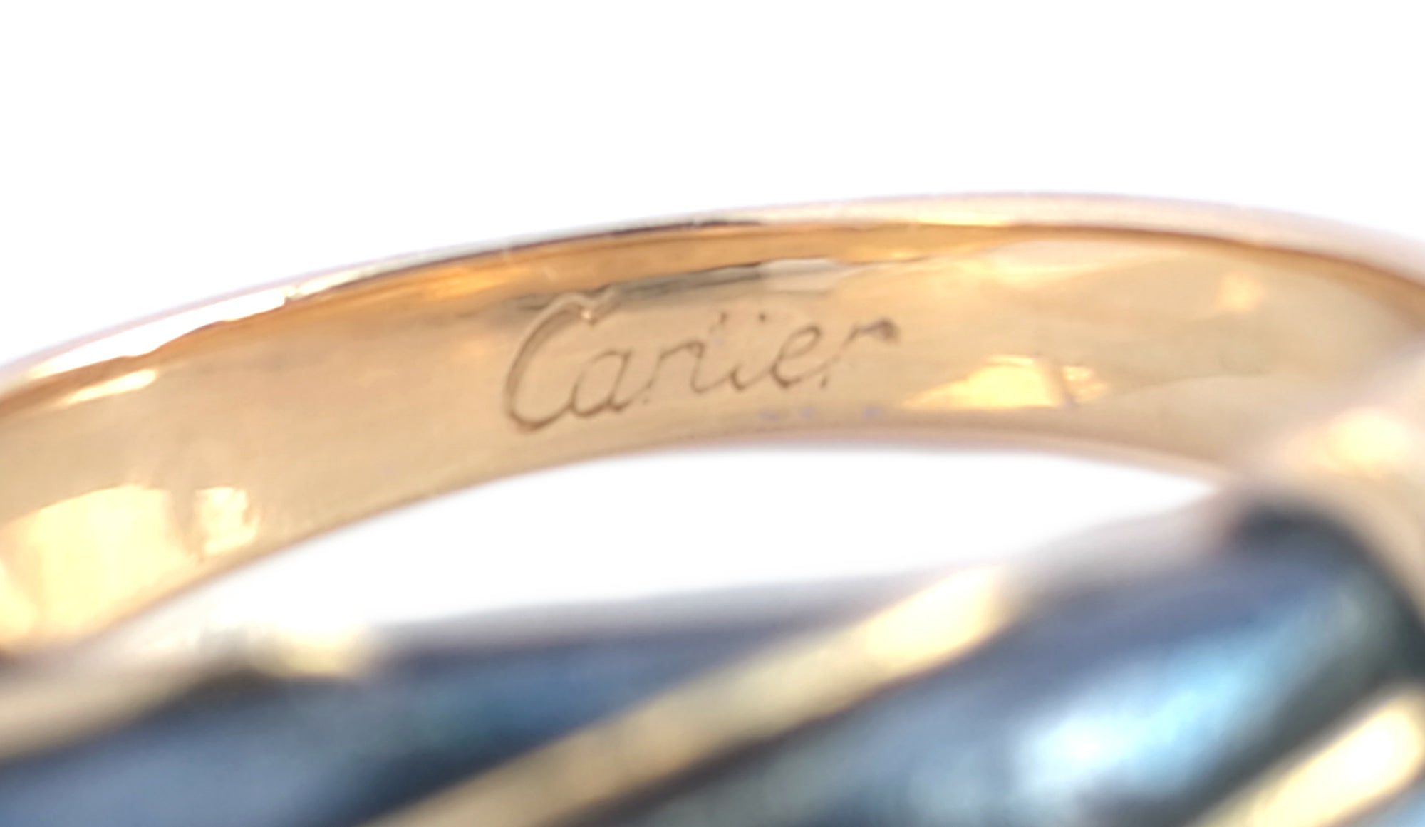 Vintage 1980s Cartier 18k Yellow Gold & Silverium Ring