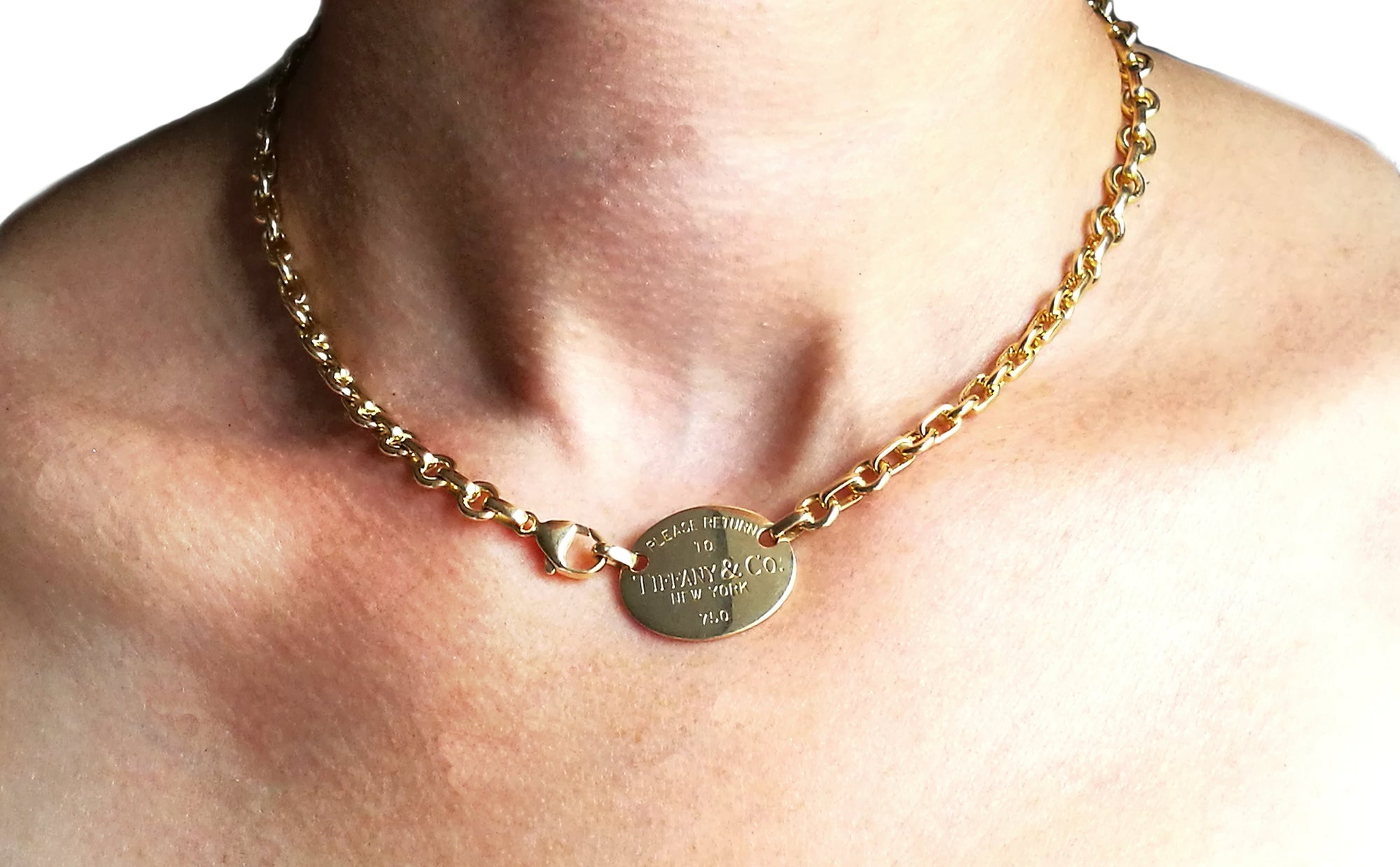 Yellow Gold Smooth Disc Chain Wrap Necklace | Van Peterson London