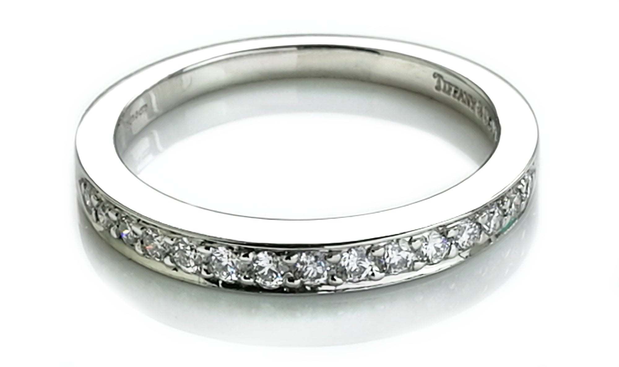 Tiffany & Co. Diamond & Platinum Wedding Band / Celebration Ring, Sz M