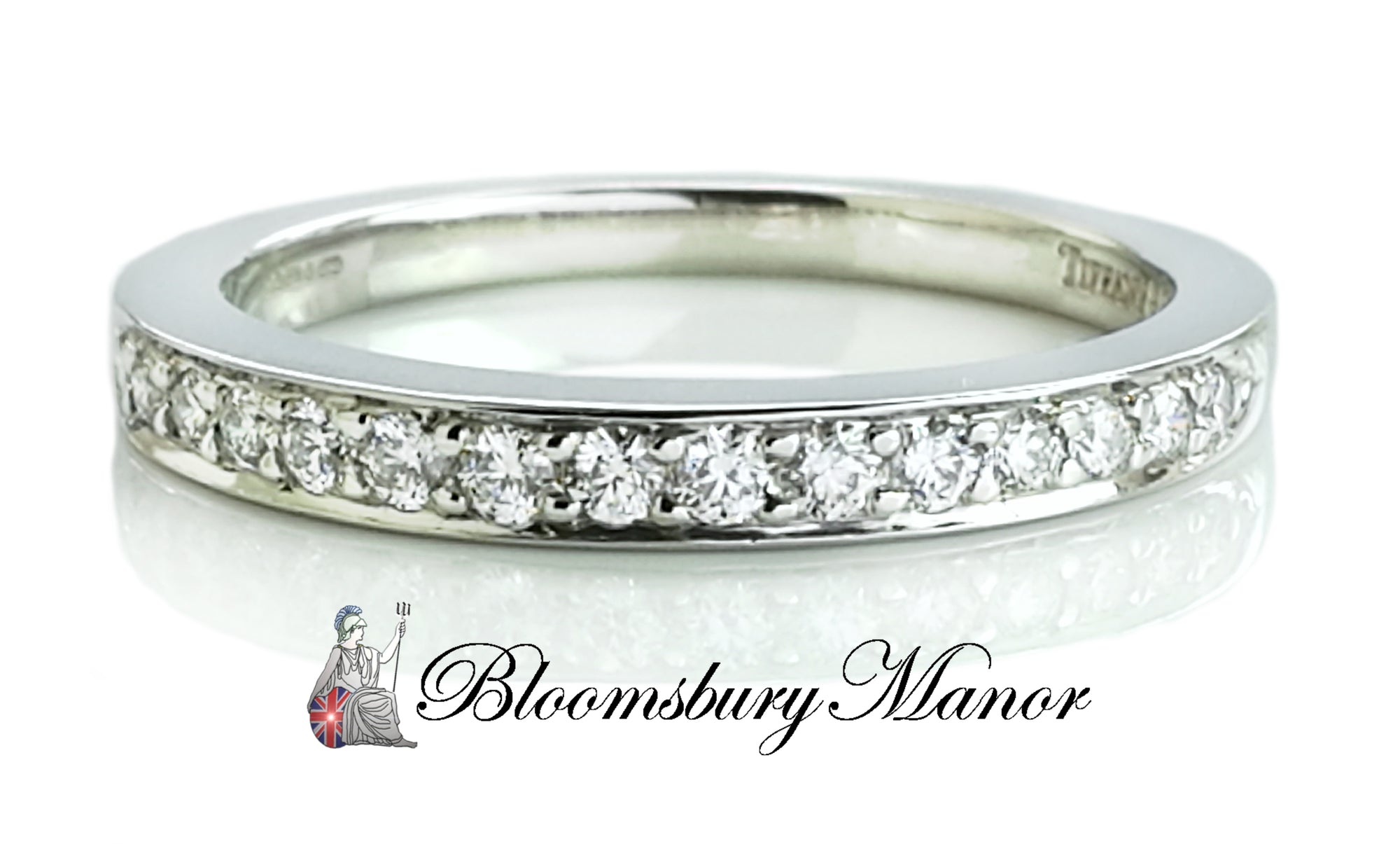 Tiffany & Co. Diamond & Platinum Wedding Band / Celebration Ring, Sz M