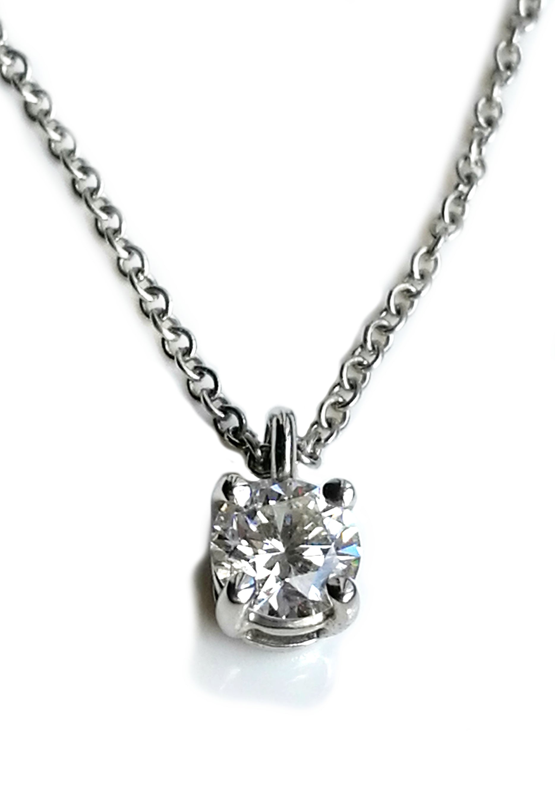 Tiffany & Co. 0.31ct H/VVS1 Round Brilliant Diamond Solitaire Pendant, 16 inch chain