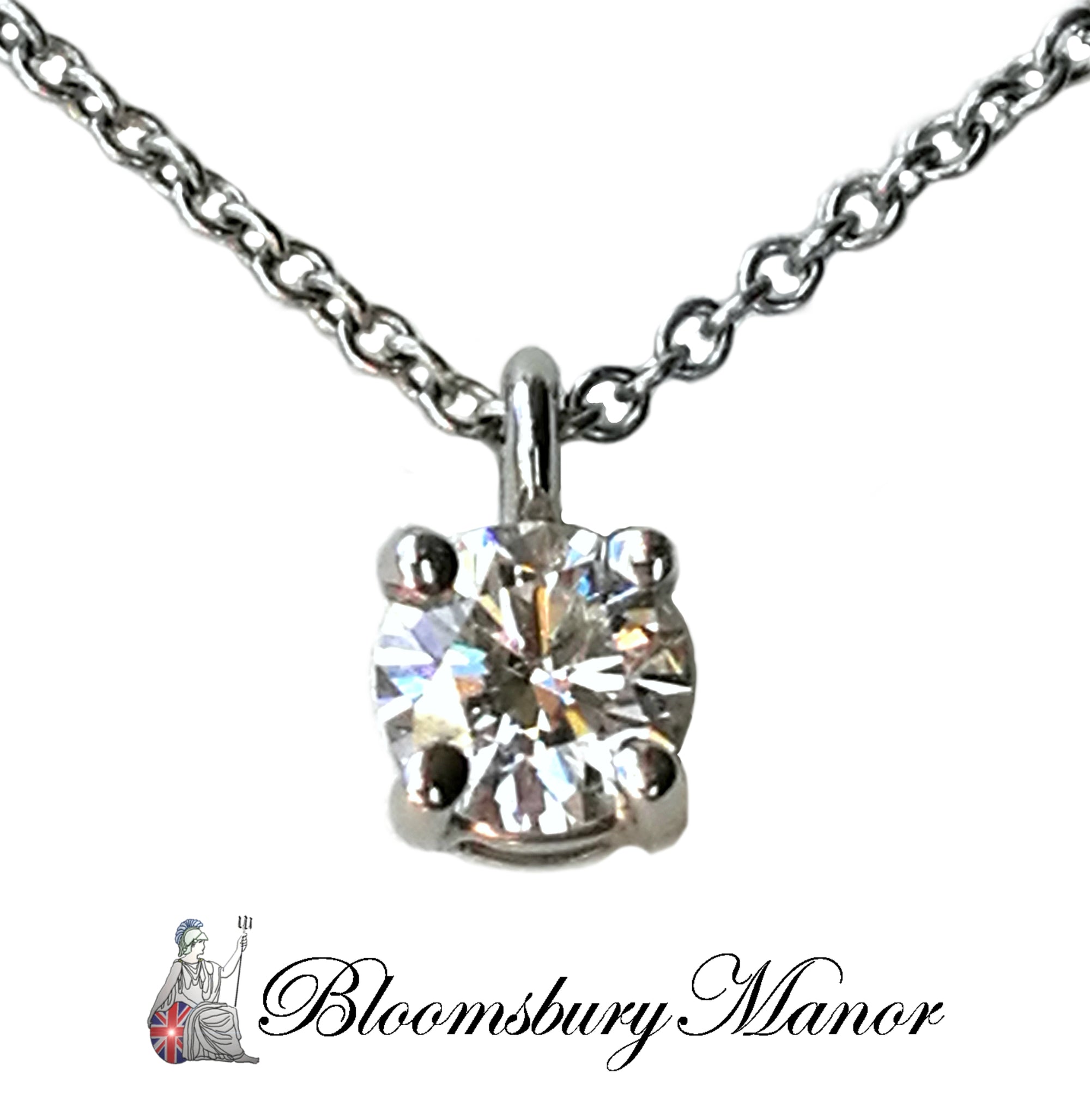 Tiffany & Co. 0.31ct H/VVS1 Round Brilliant Diamond Solitaire Pendant, 16 inch chain