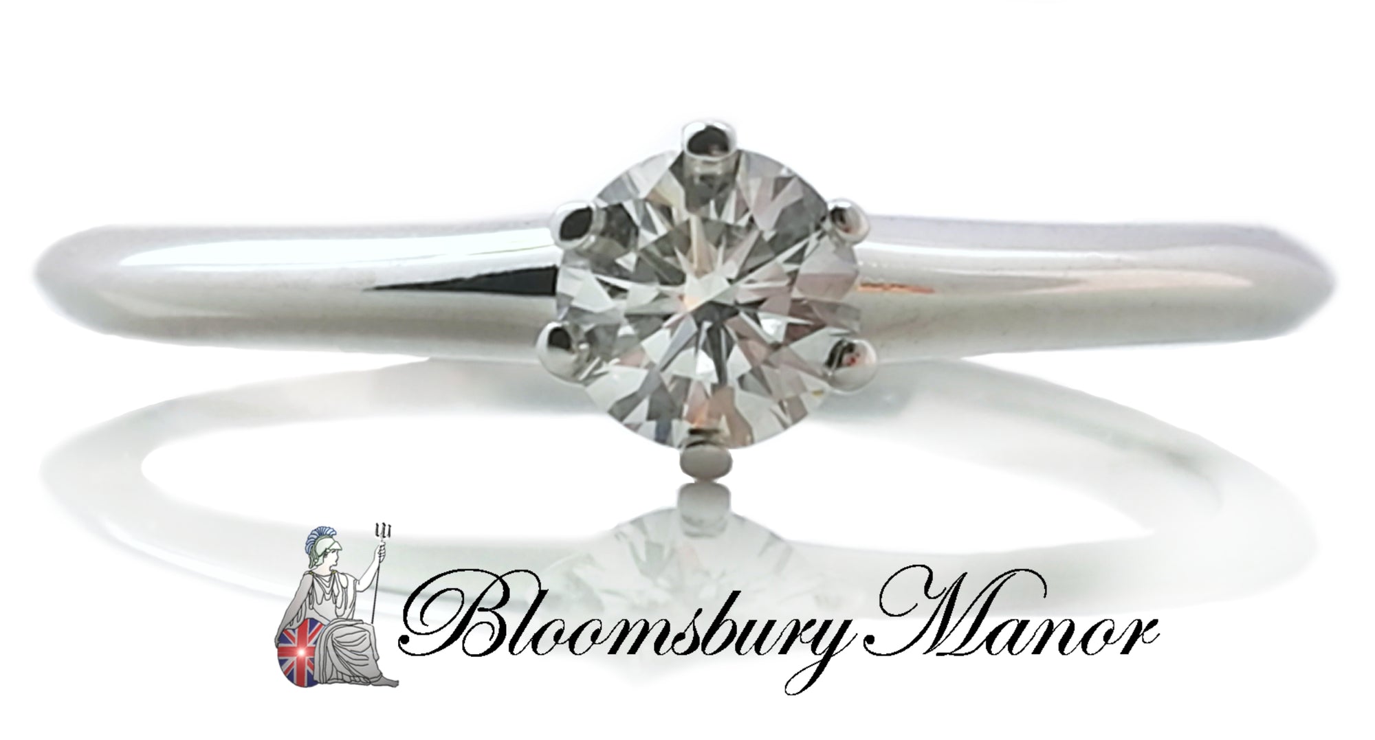 Tiffany & Co .26ct H/VS1 Round Brilliant Diamond Solitaire Engagement Ring SZ M