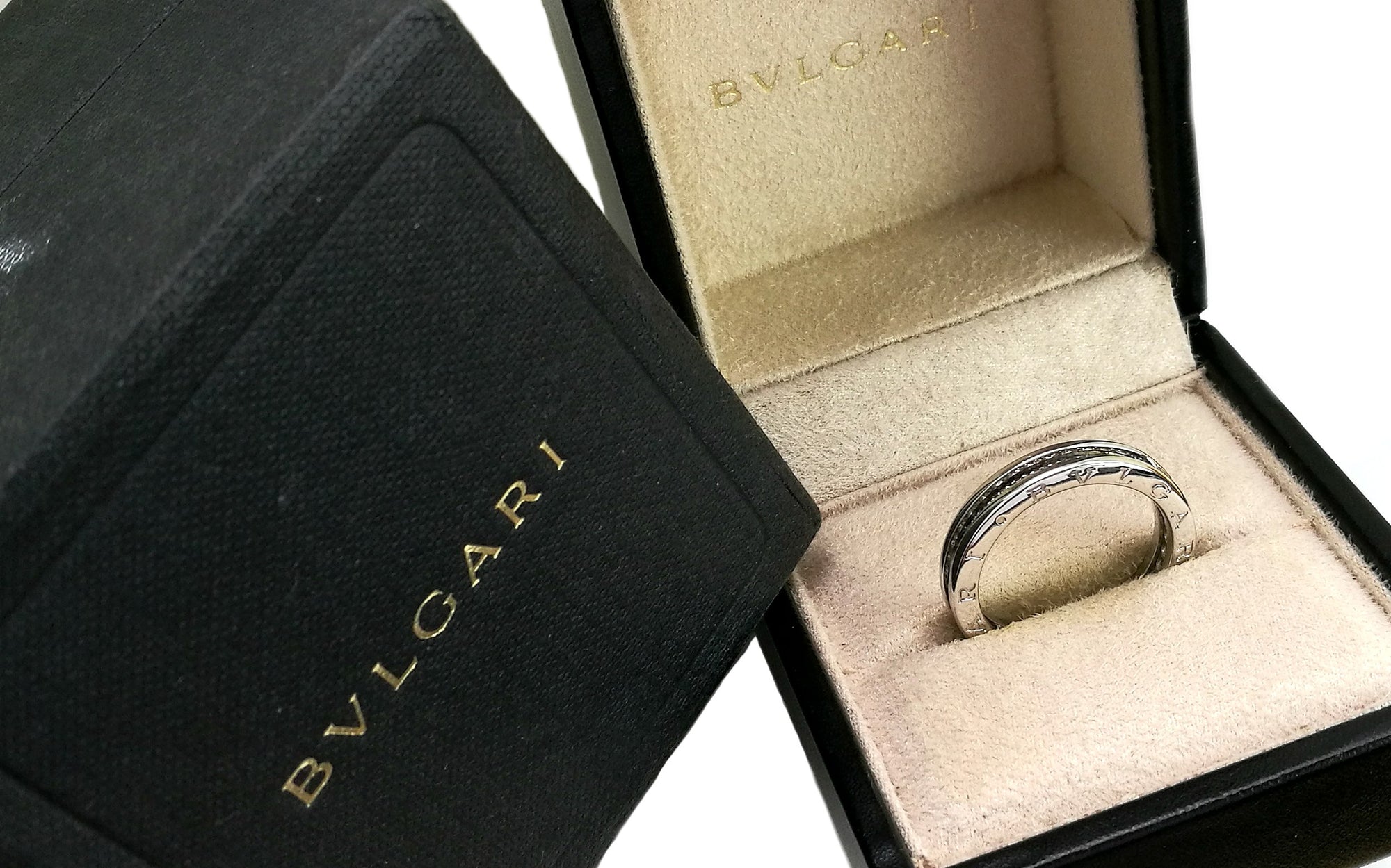 Bulgari B.Zero1 1-Band Diamond Ring in 18k White Gold, Size 62