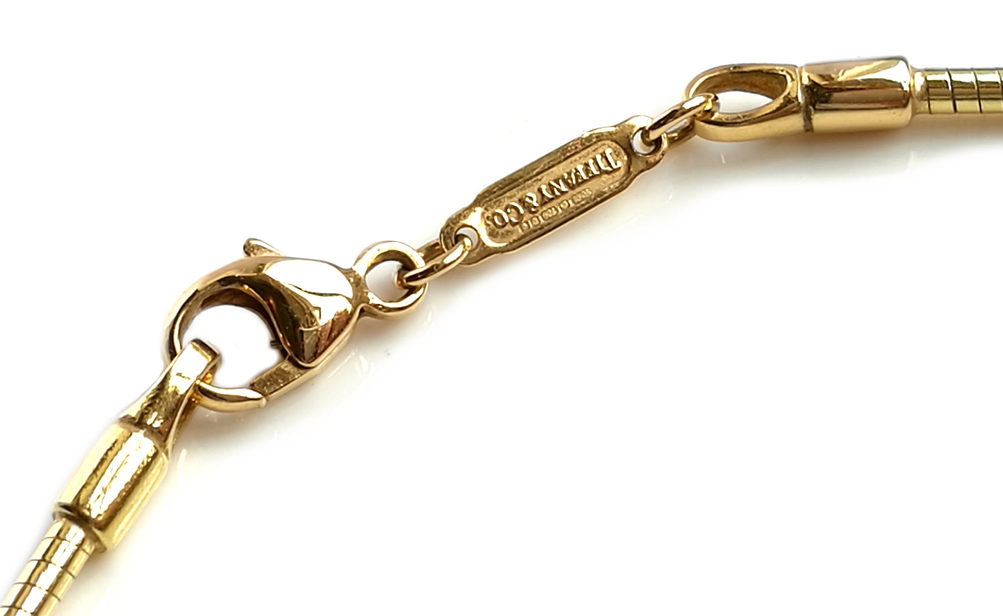 Tiffany & Co. 18k Gold & Black Square Window Cross Pendant / Necklace