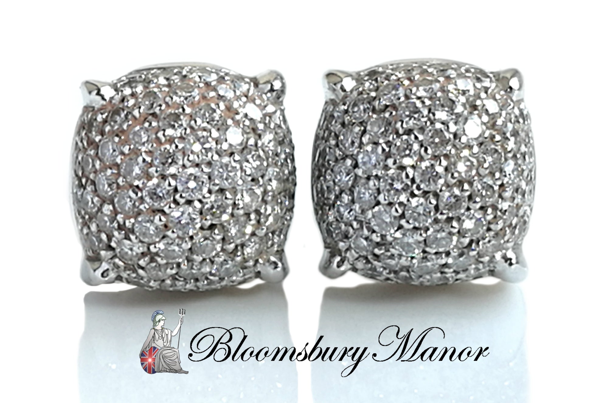 Tiffany & Co 18k White Gold Paloma Picasso Sugar Stacks Diamond Earrings