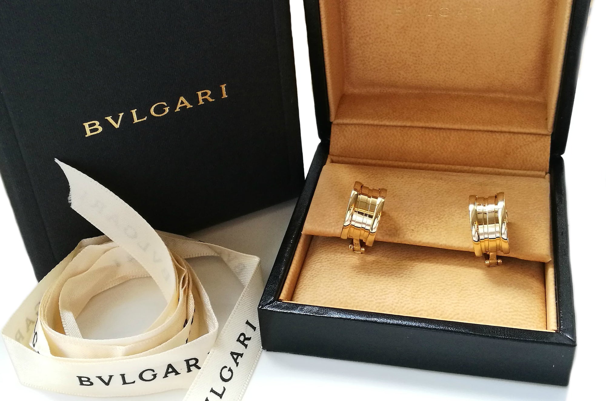 Bulgari Bvlgari 18k Yellow Gold B.Zero1 Earrings in Original Box