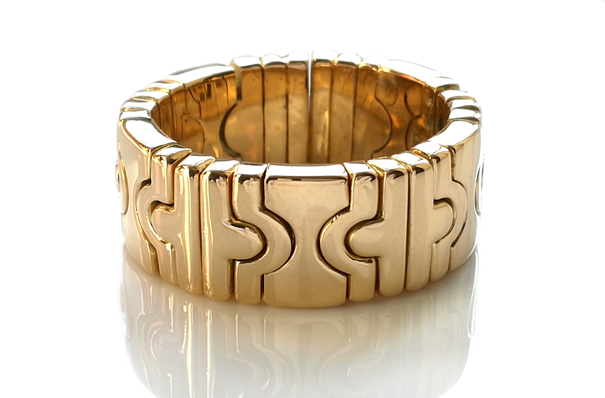 Bulgari Vintage 18k Yellow Gold Parentesi Ring, Size L