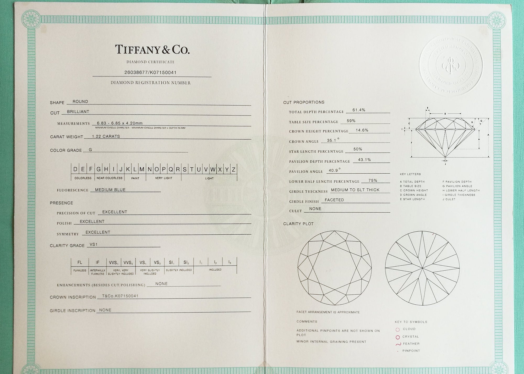 Tiffany & Co. 1.44tcw G/VS1 Triple XXX 'Embrace' Halo Set Diamond Engagement Ring