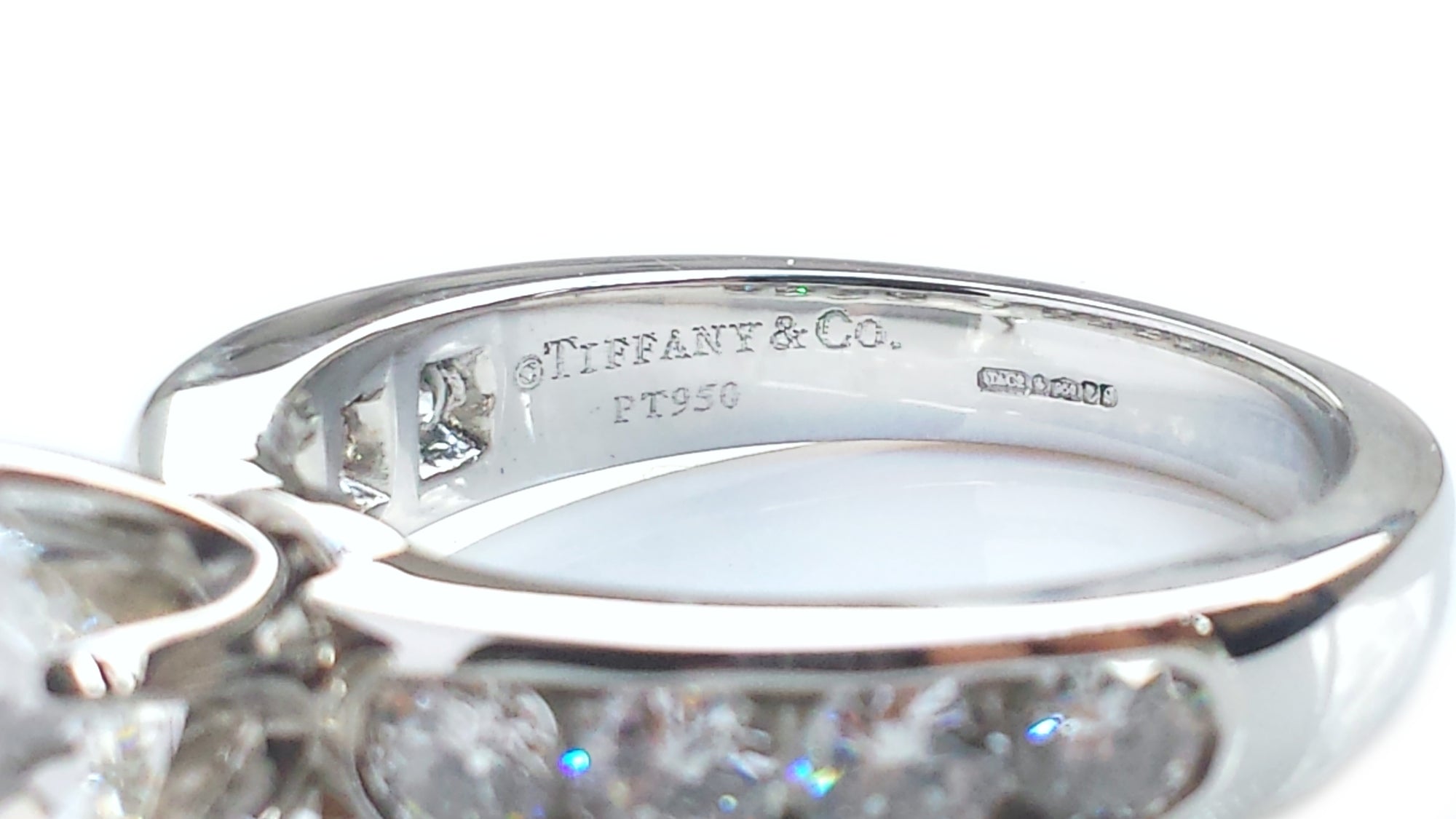 Tiffany & Co. 2.44tcw H/VVS1 Round Brilliant Engagement Ring with Channel Set Diamond Band
