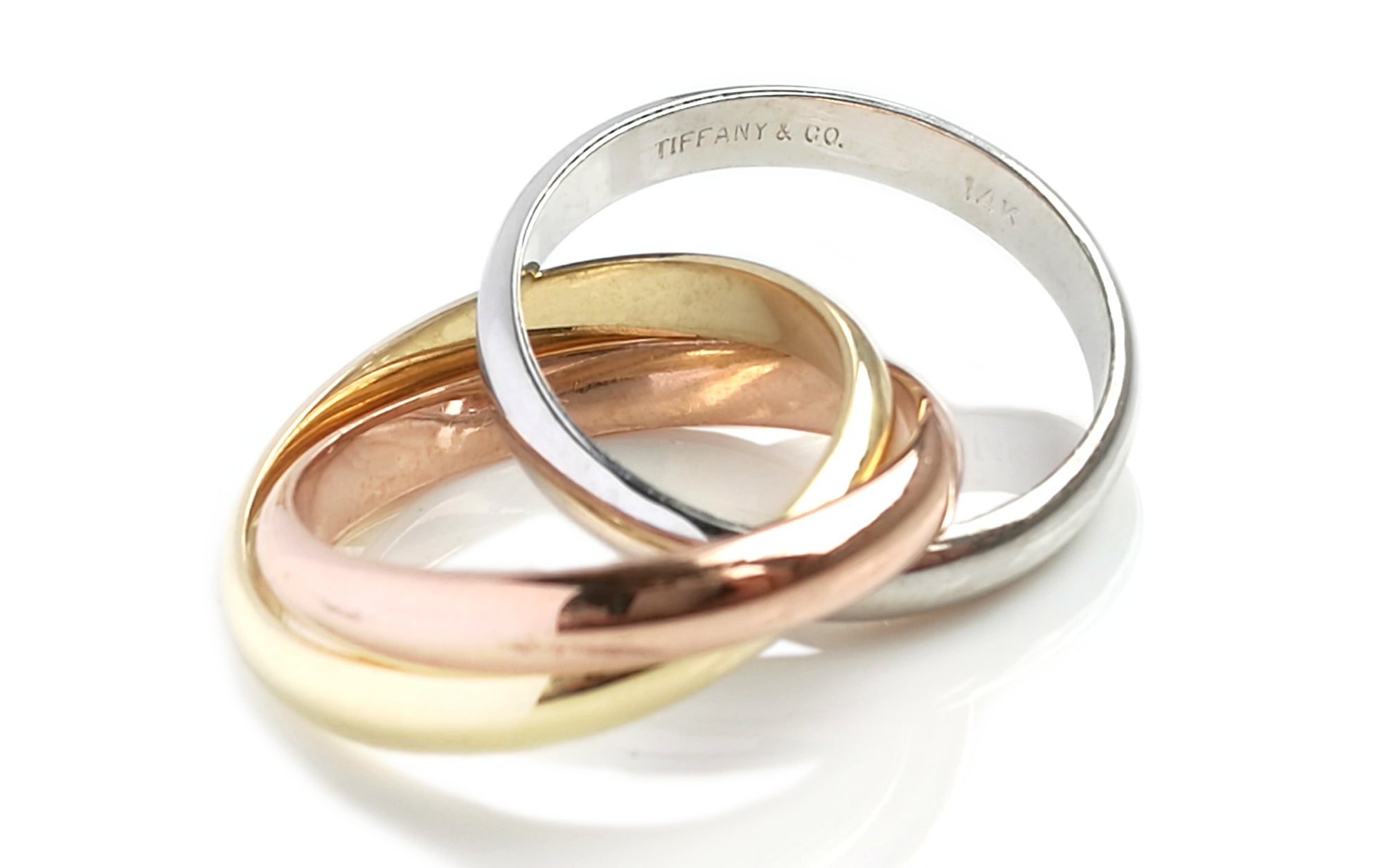 Tiffany & Co 14k 3 Colour Gold Trinity Ring