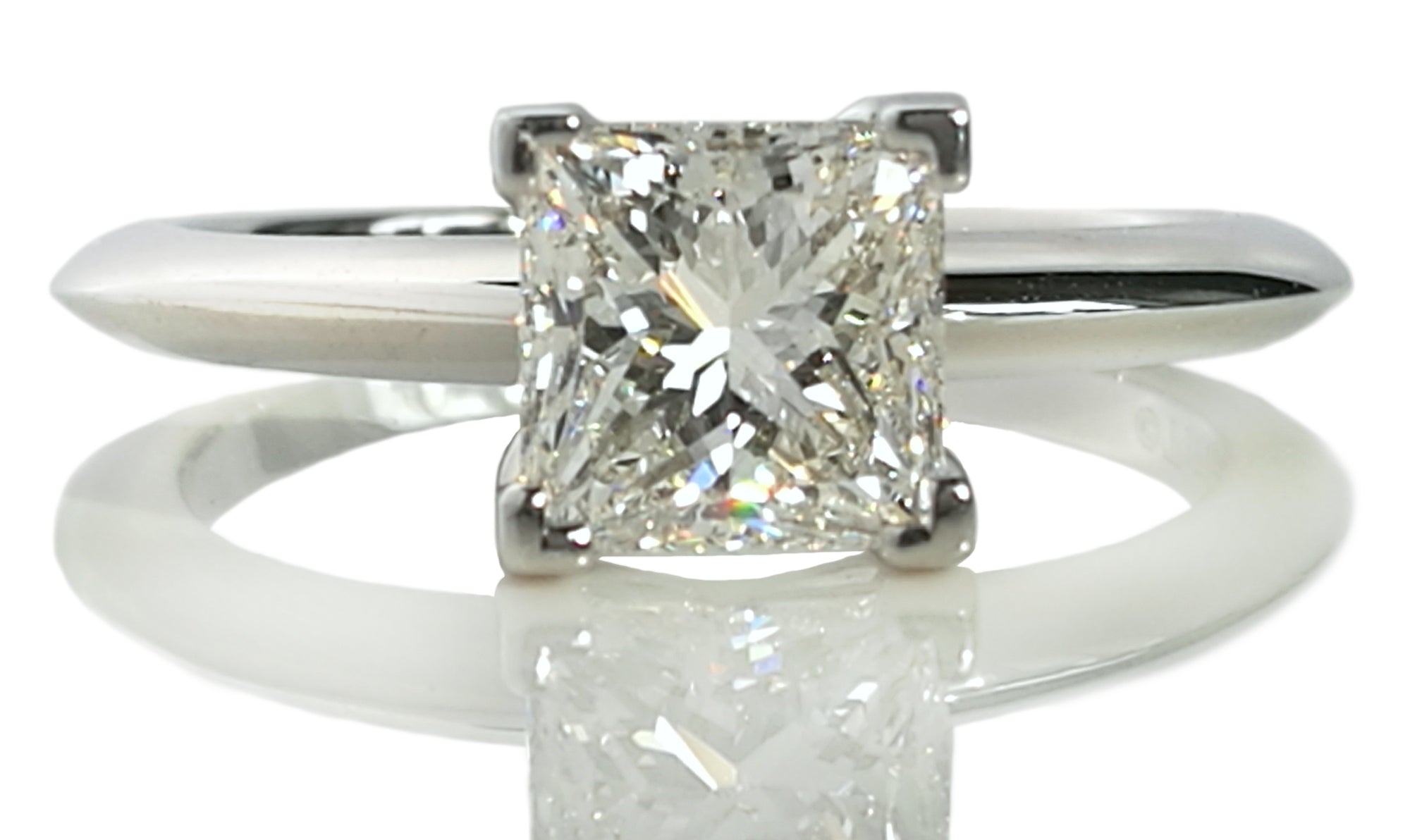 Tiffany & Co. 1.01ct G/VVS2 Princess Cut Diamond Engagement Ring
