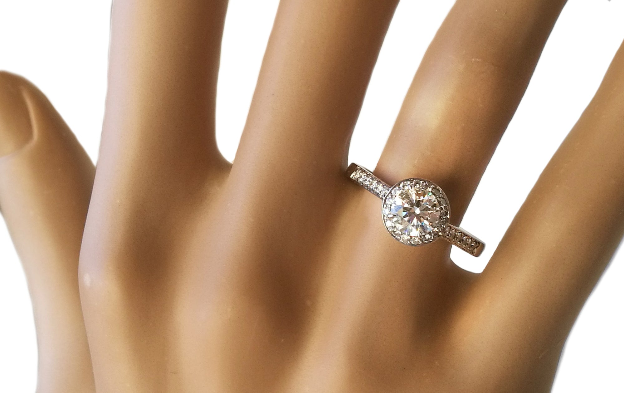 Tiffany & Co. 1.02tcw H/VVS1 Triple-X, Halo Set 'Embrace' Diamond Engagement Ring