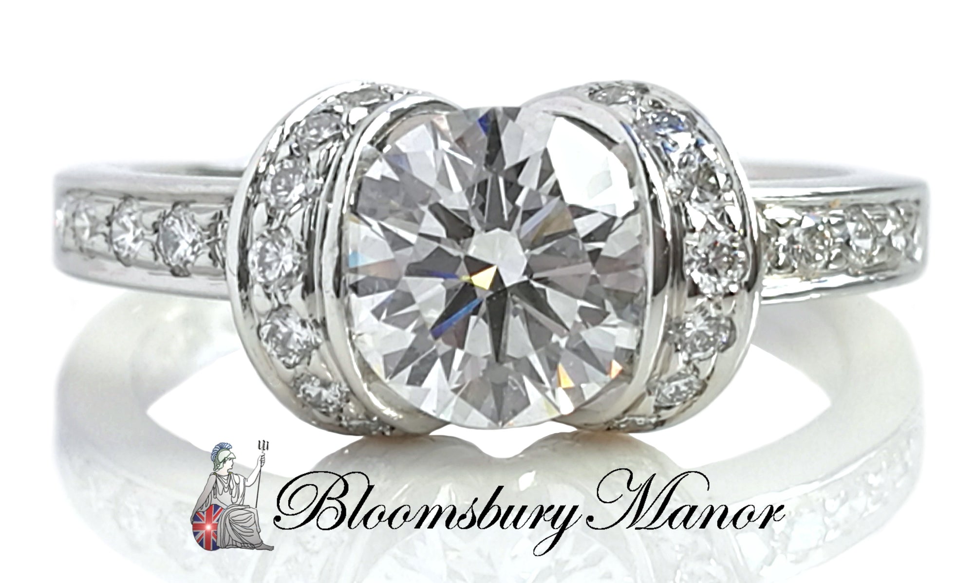 Tiffany & Co. 1.16tcw G/VVS1 Round Brilliant 'Ribbon' Diamond Engagement Ring