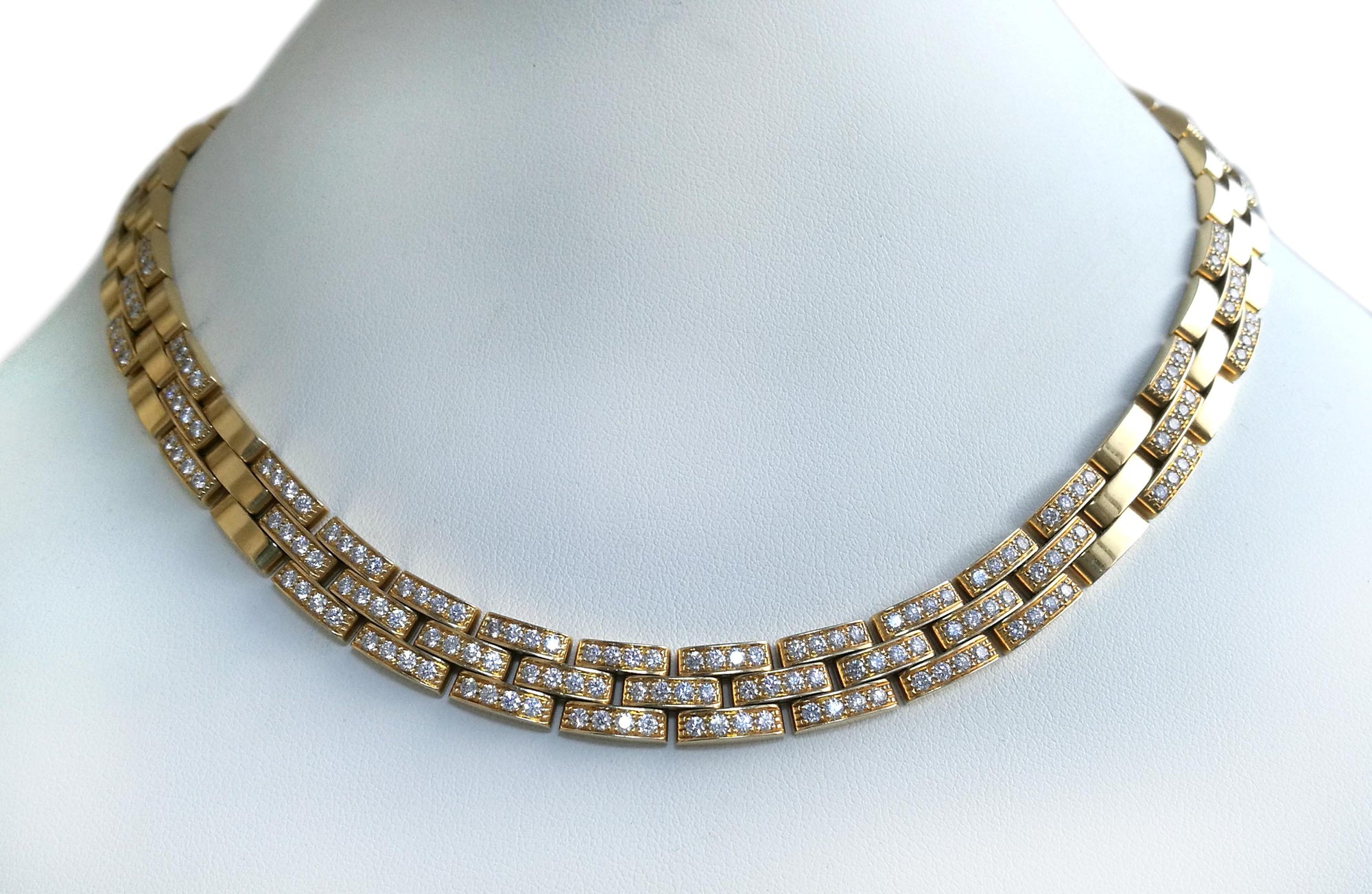 Cartier 6.0ct Maillon Panthere Diamond & 18k Yellow Gold Necklace, 16inch