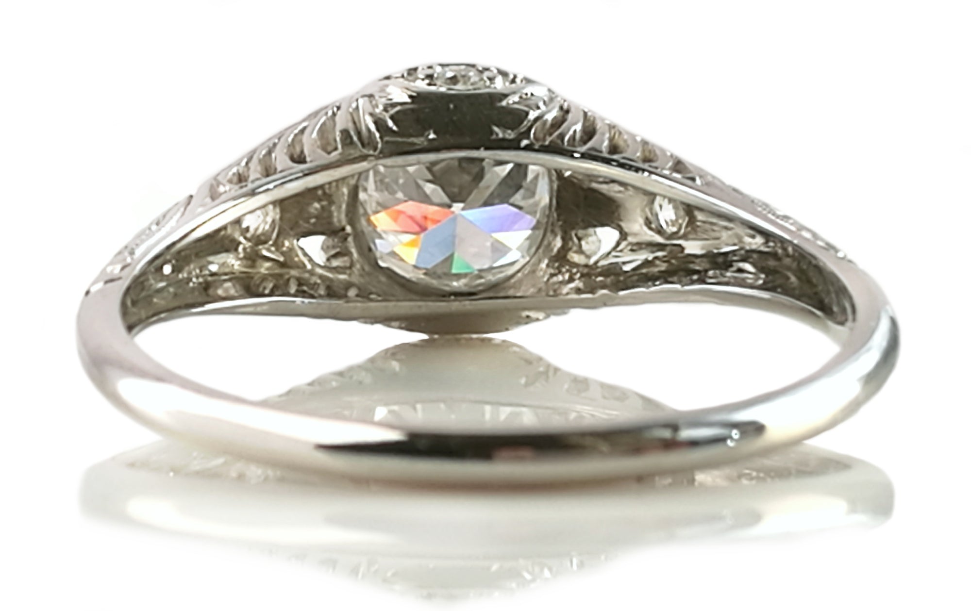 Antique Art Deco .75ct Old Cut Diamond 1920s Tiffany & Co Engagement Ring Box