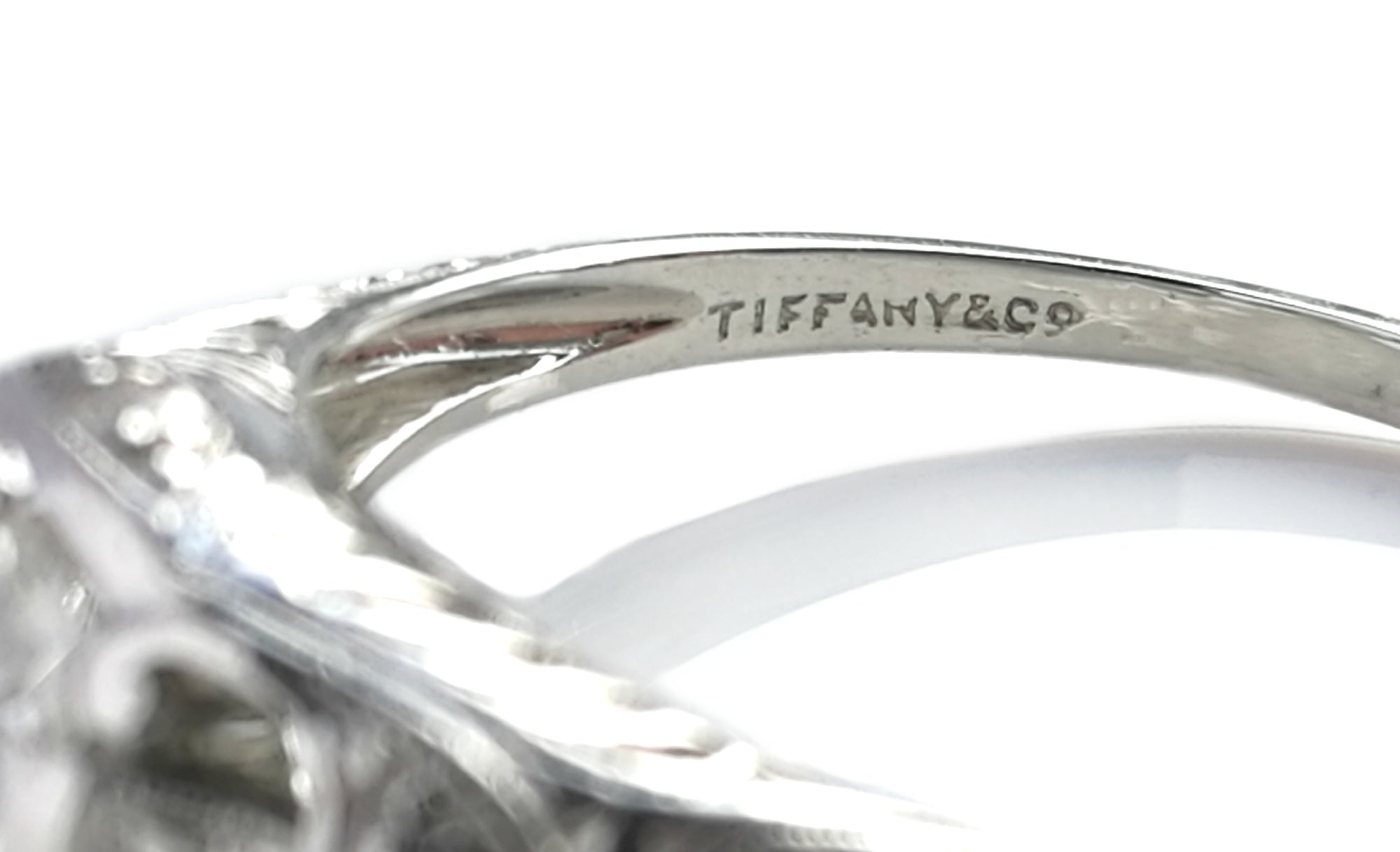 Antique Art Deco .75ct Old Cut Diamond 1920s Tiffany & Co Engagement Ring Box