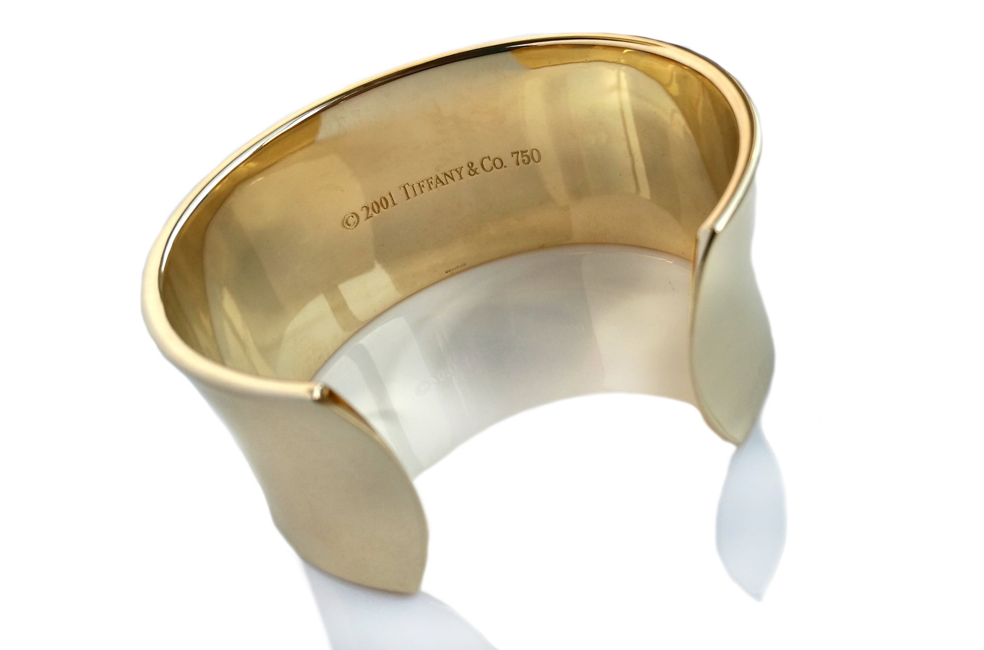 Tiffany & Co 1837 18k Gold Bangle Cuff Bracelet 16 cms (6.3")