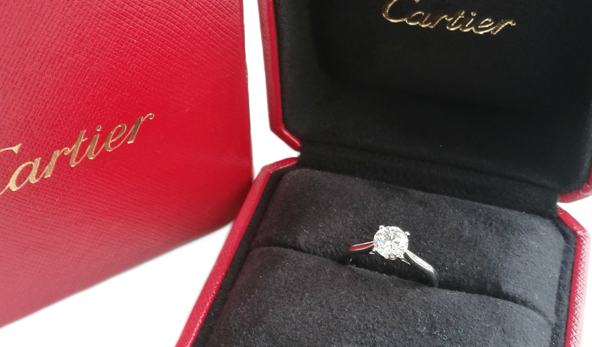 Cartier 0.90ct E/VVS2 Diamond & Platinum 1895 Engagement Ring